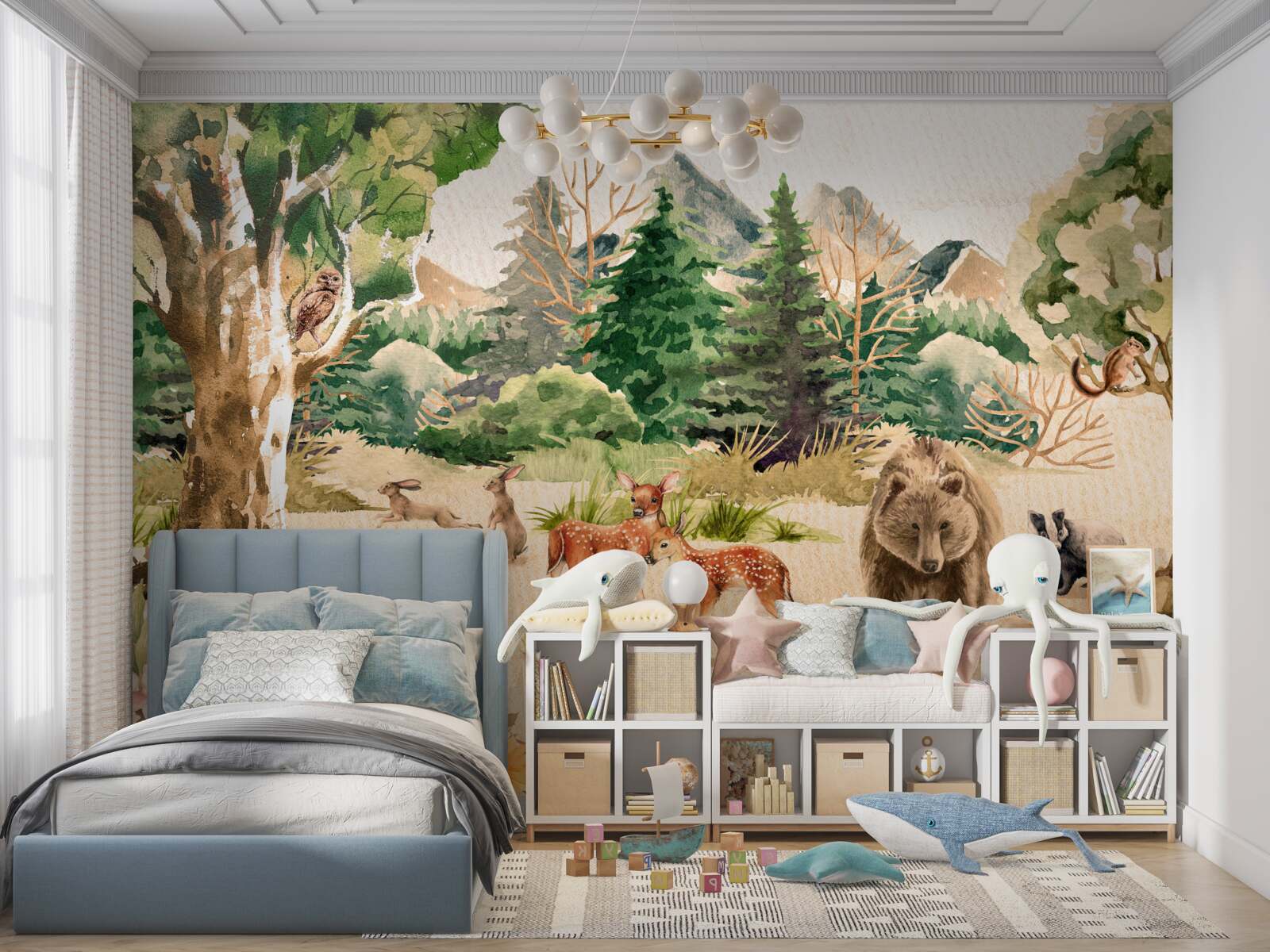 Papier peint la forêt au printemps et le réveil des animaux