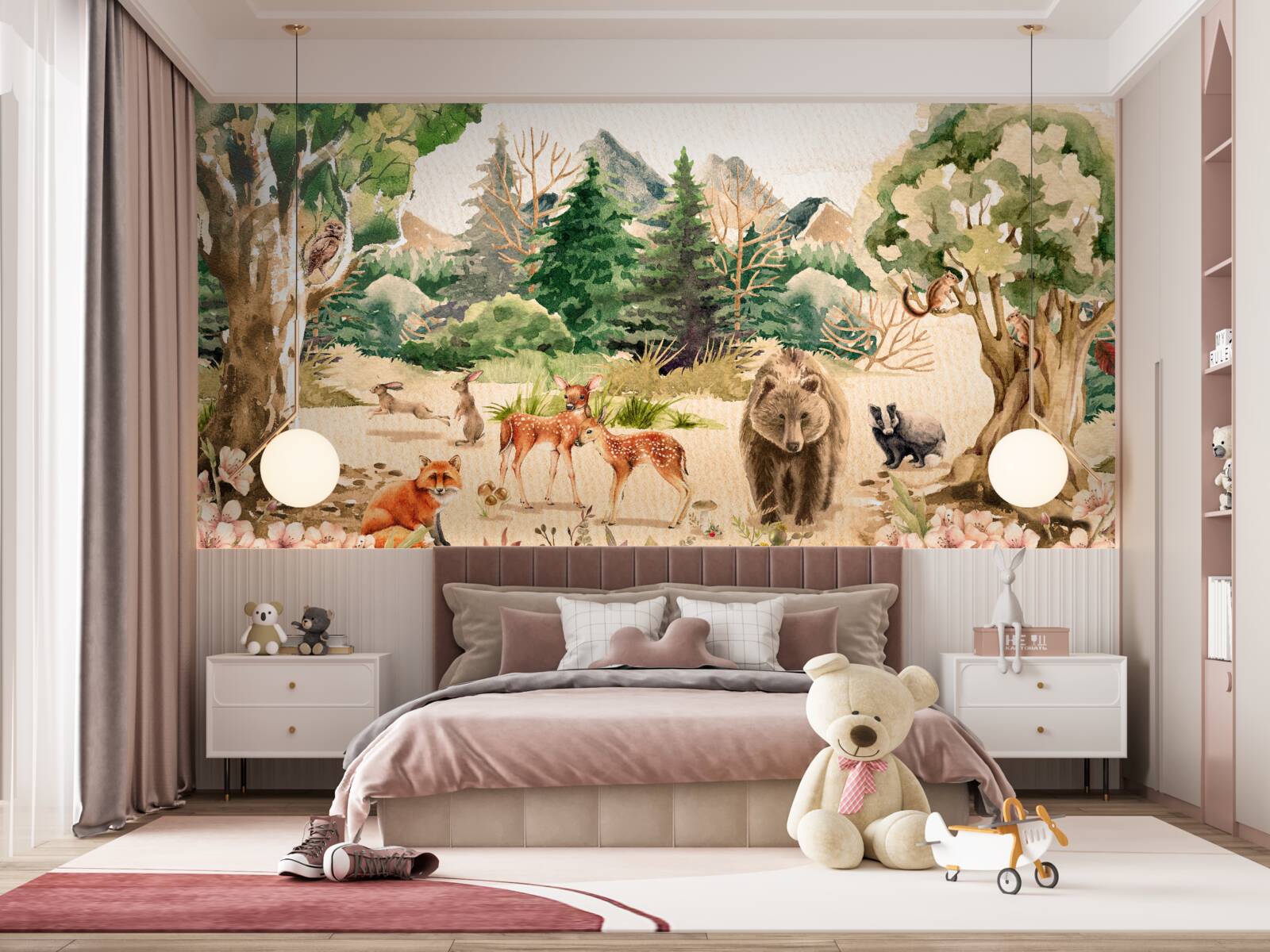 Papier peint la forêt au printemps et le réveil des animaux