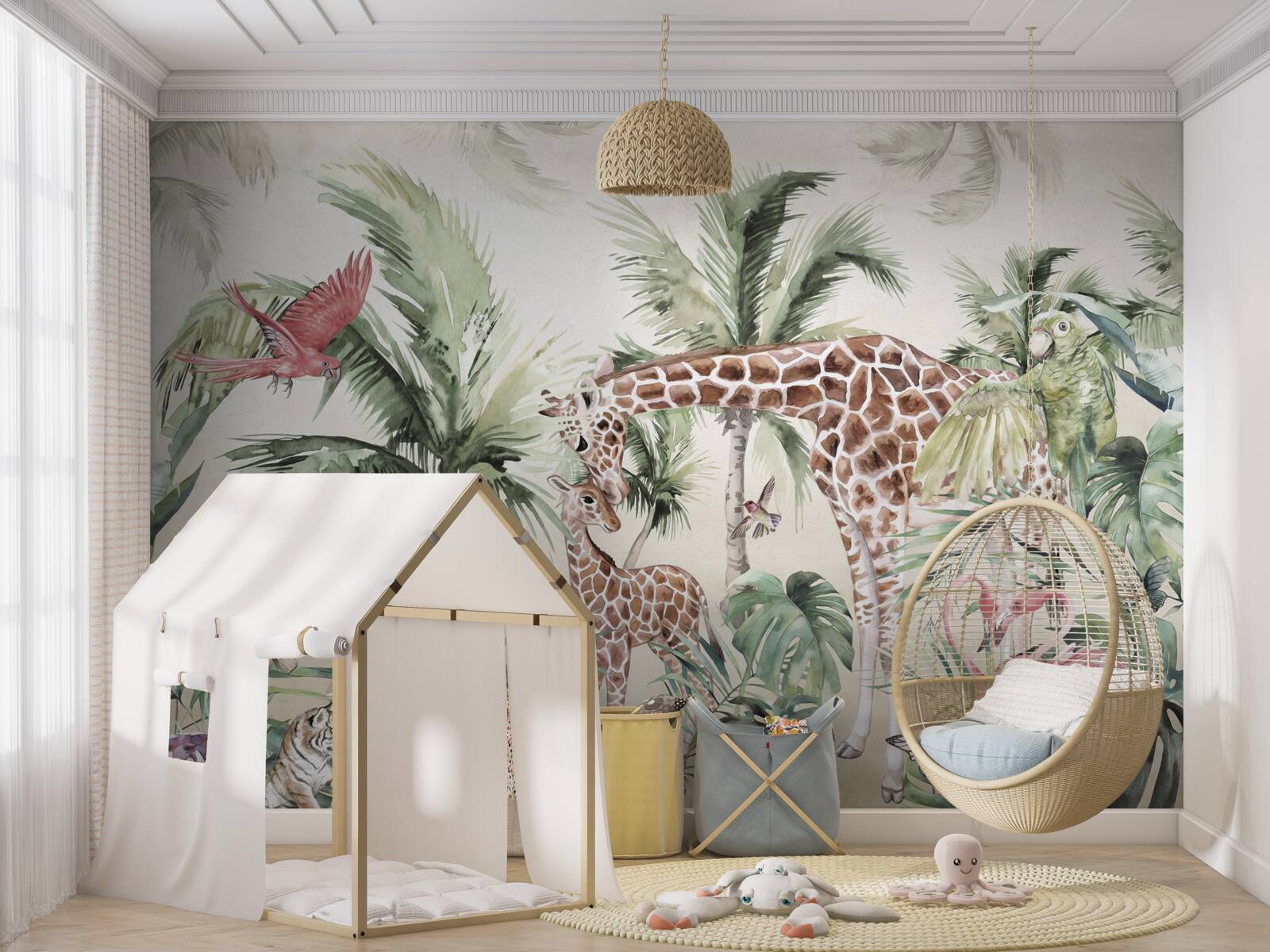 Papier peint les habitants de la jungle avec leur progéniture