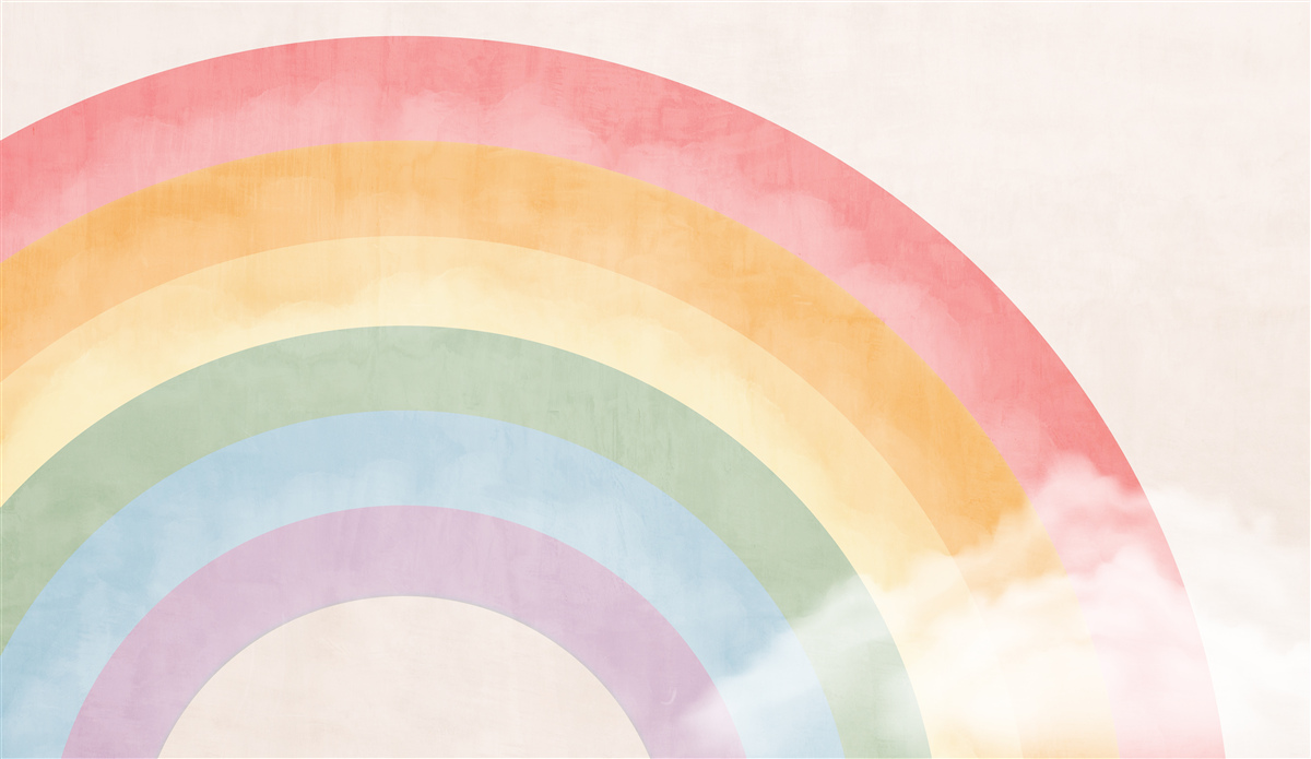 Papier peint une magnifique arche de fleurs parmi les nuages