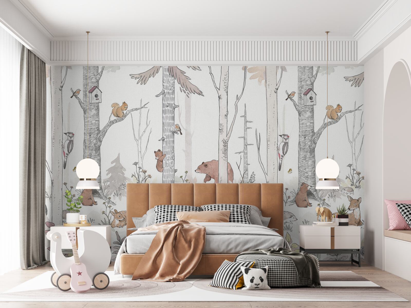 Papier peint les habitants de la forêt sont occupés par leurs propres affaires