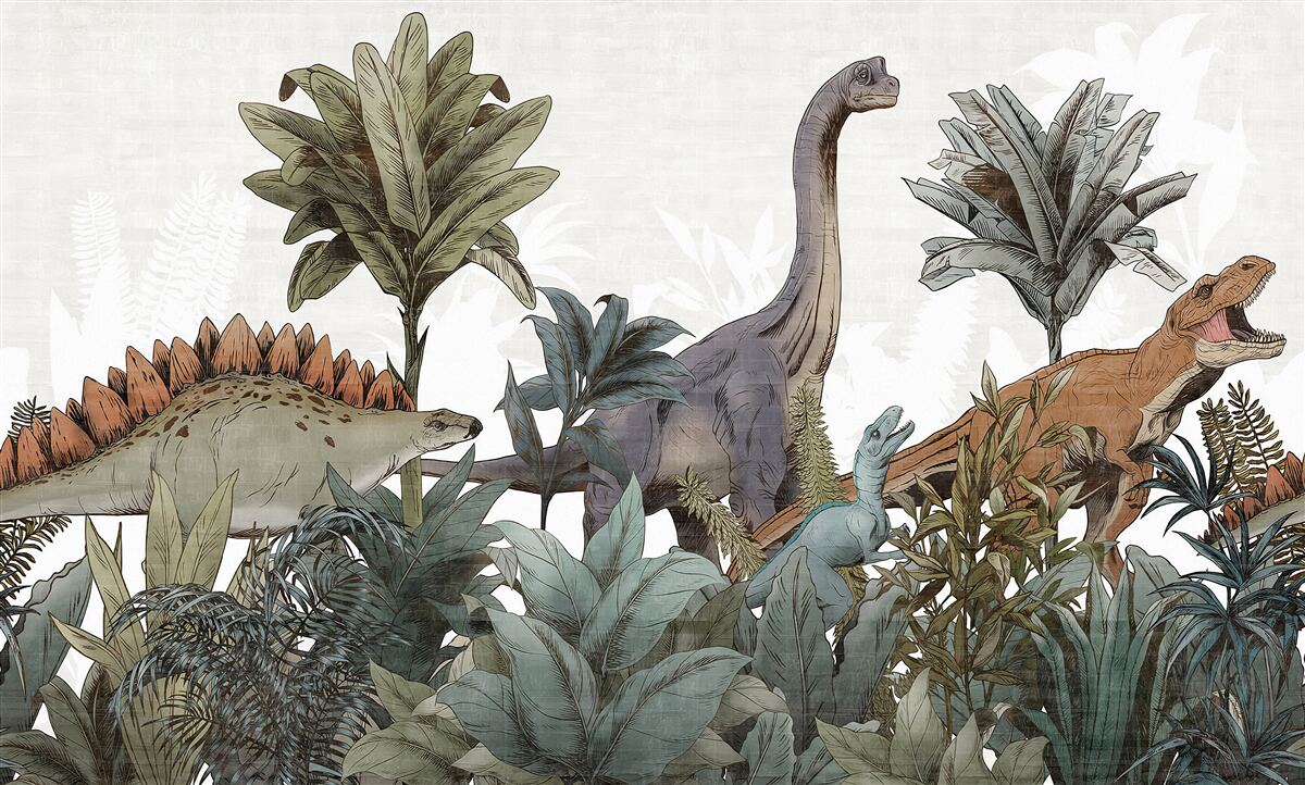 Papier peint dinosaures antiques géants