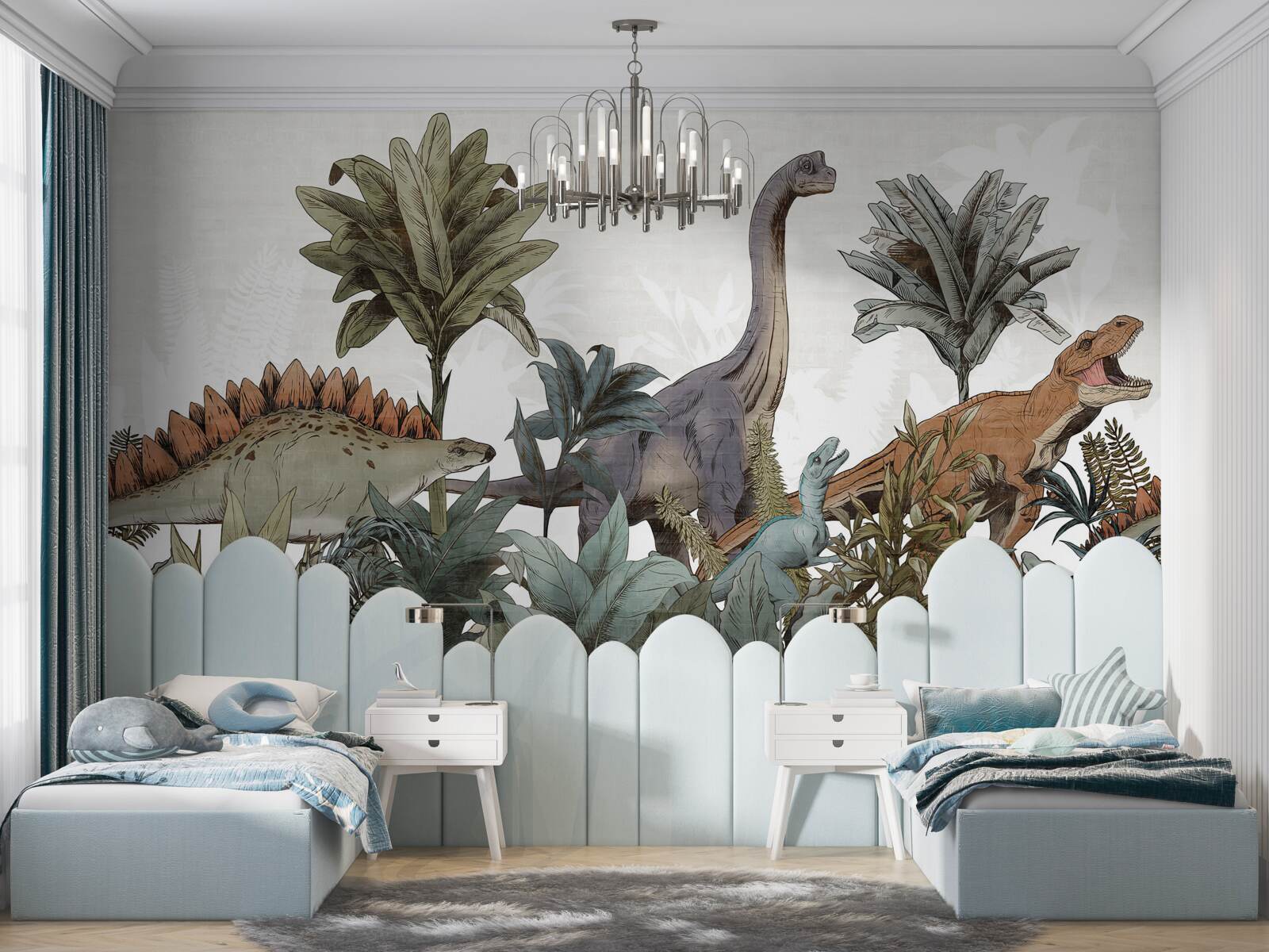 Papier peint dinosaures antiques géants