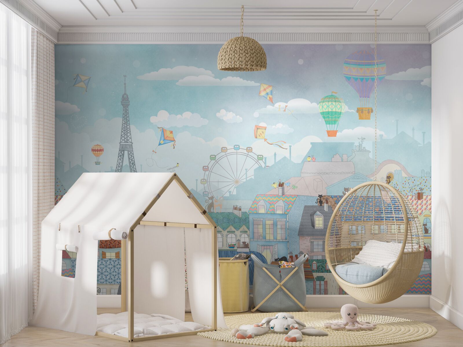 Papier peint la capitale magique et charmante de paris