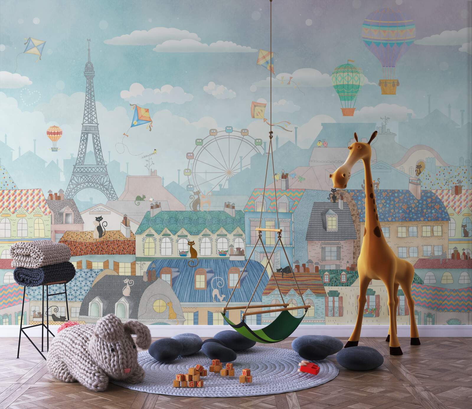 Papier peint la capitale magique et charmante de paris