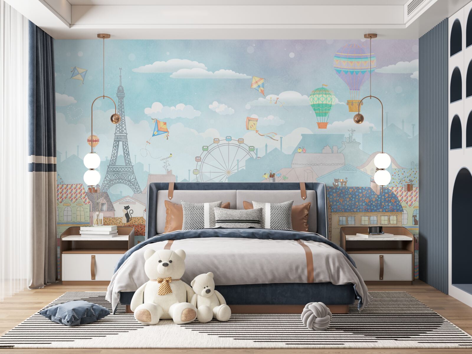 Papier peint la capitale magique et charmante de paris