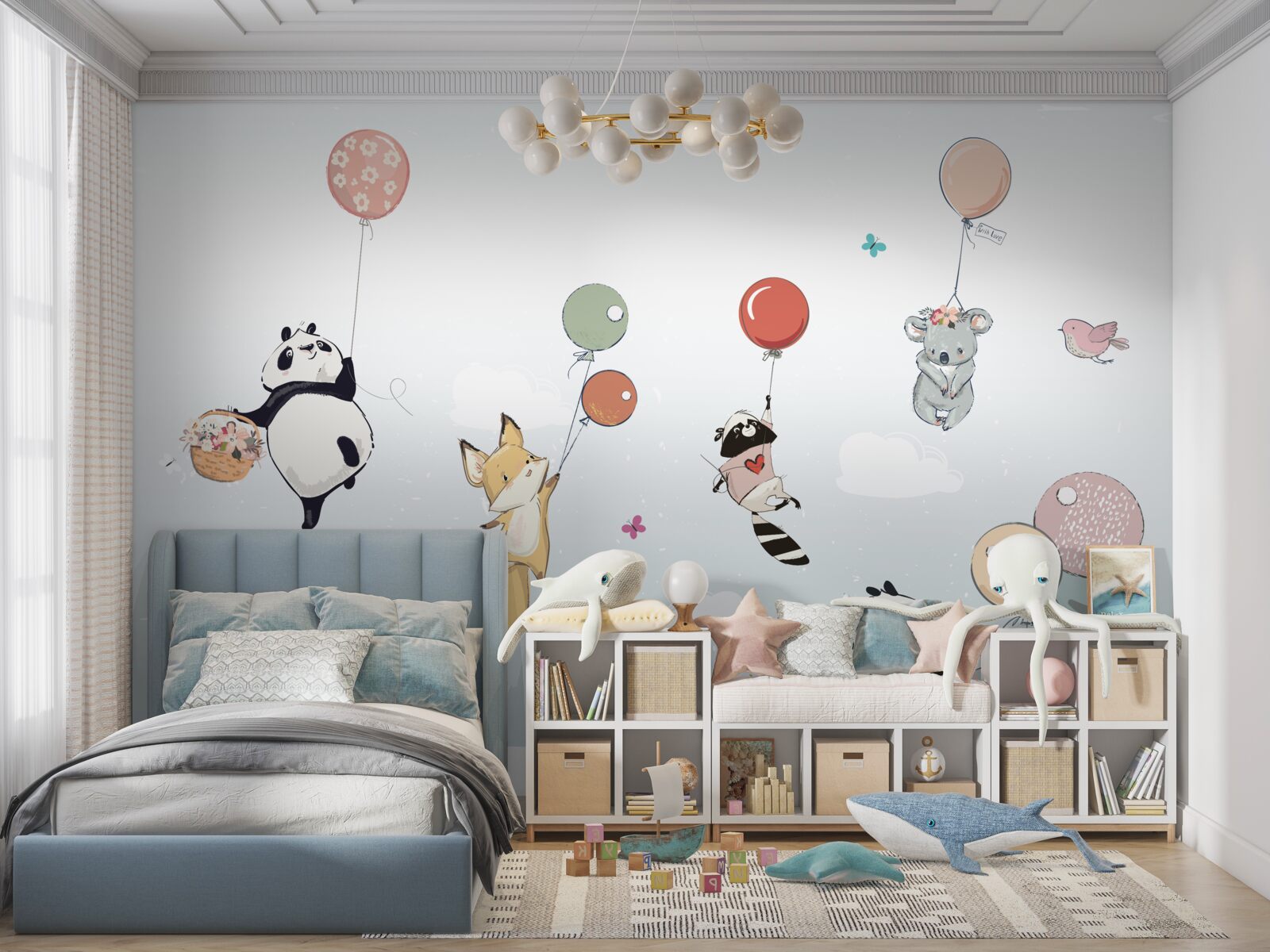Papier peint animaux sur ballons