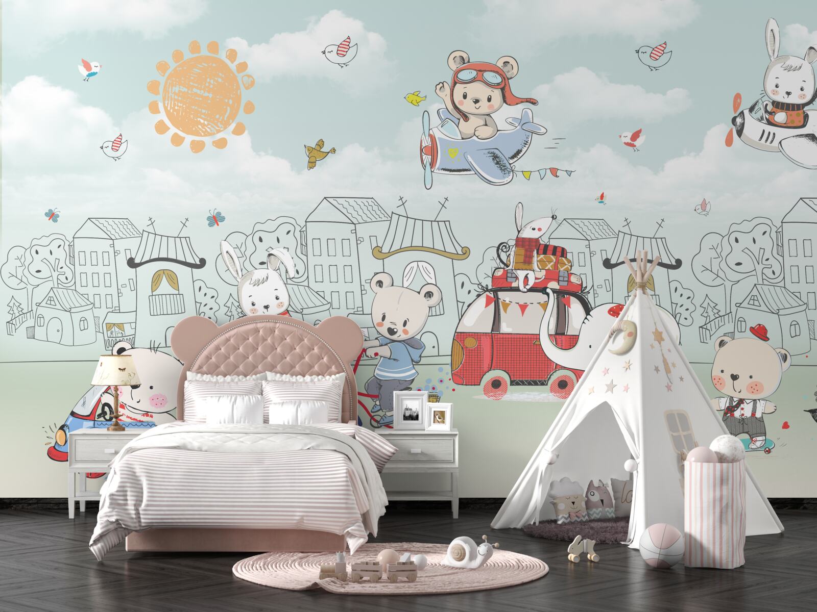 Papier peint les ours se promènent