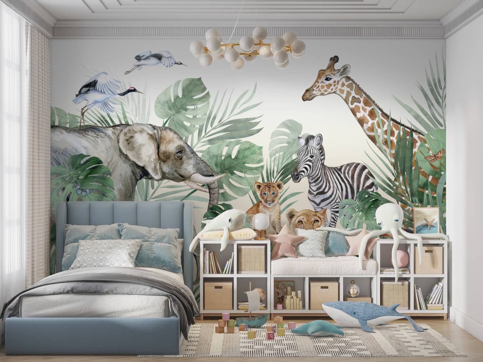 Papier peint grands animaux des tropiques