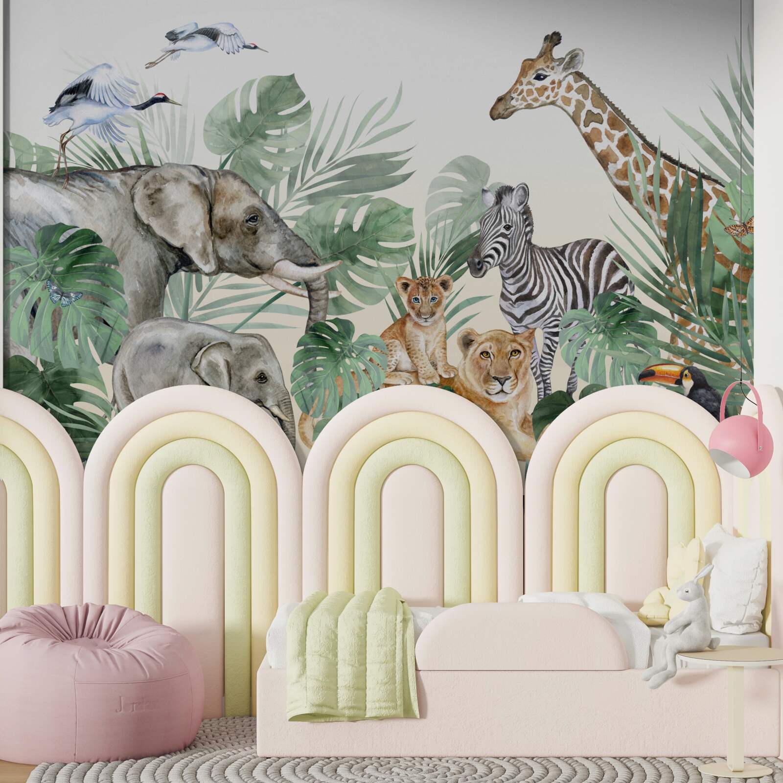 Papier peint grands animaux des tropiques