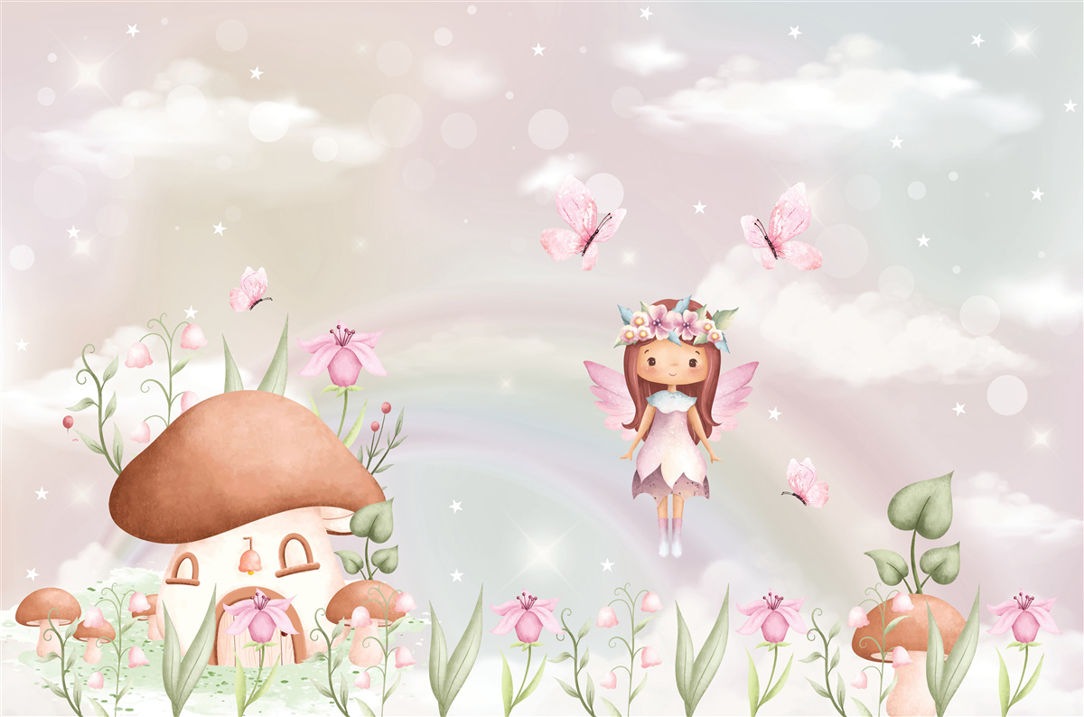 Papier peint maison de fées de la forêt