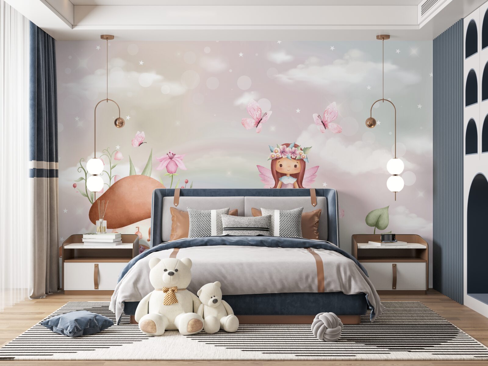 Papier peint maison de fées de la forêt