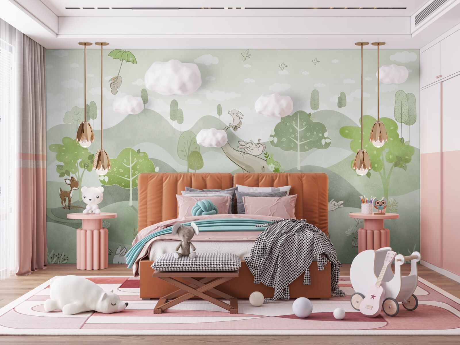 Papier peint L'éléphant reçoit des vœux d'animaux