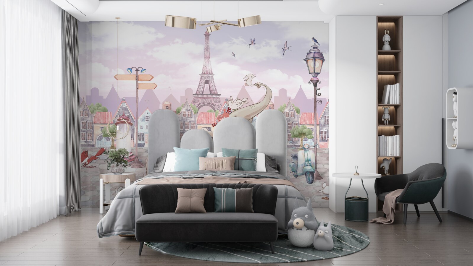 Papier peint un éléphant est arrivé en ville