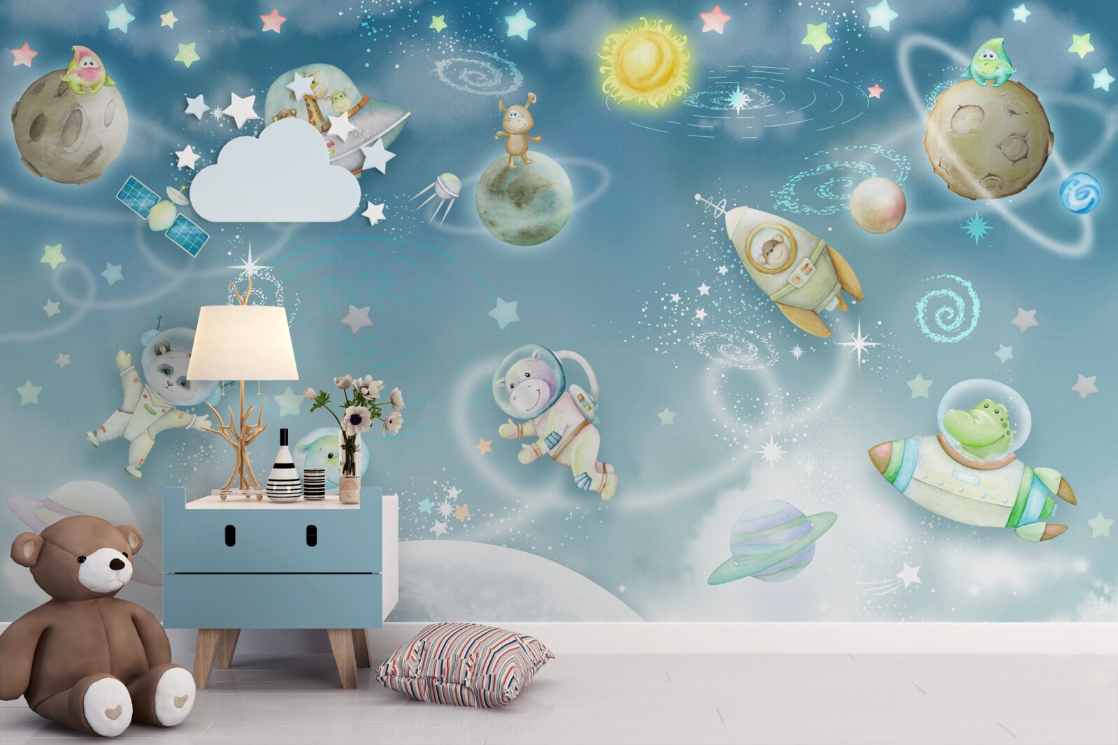 Papier peint les animaux explorent l'espace