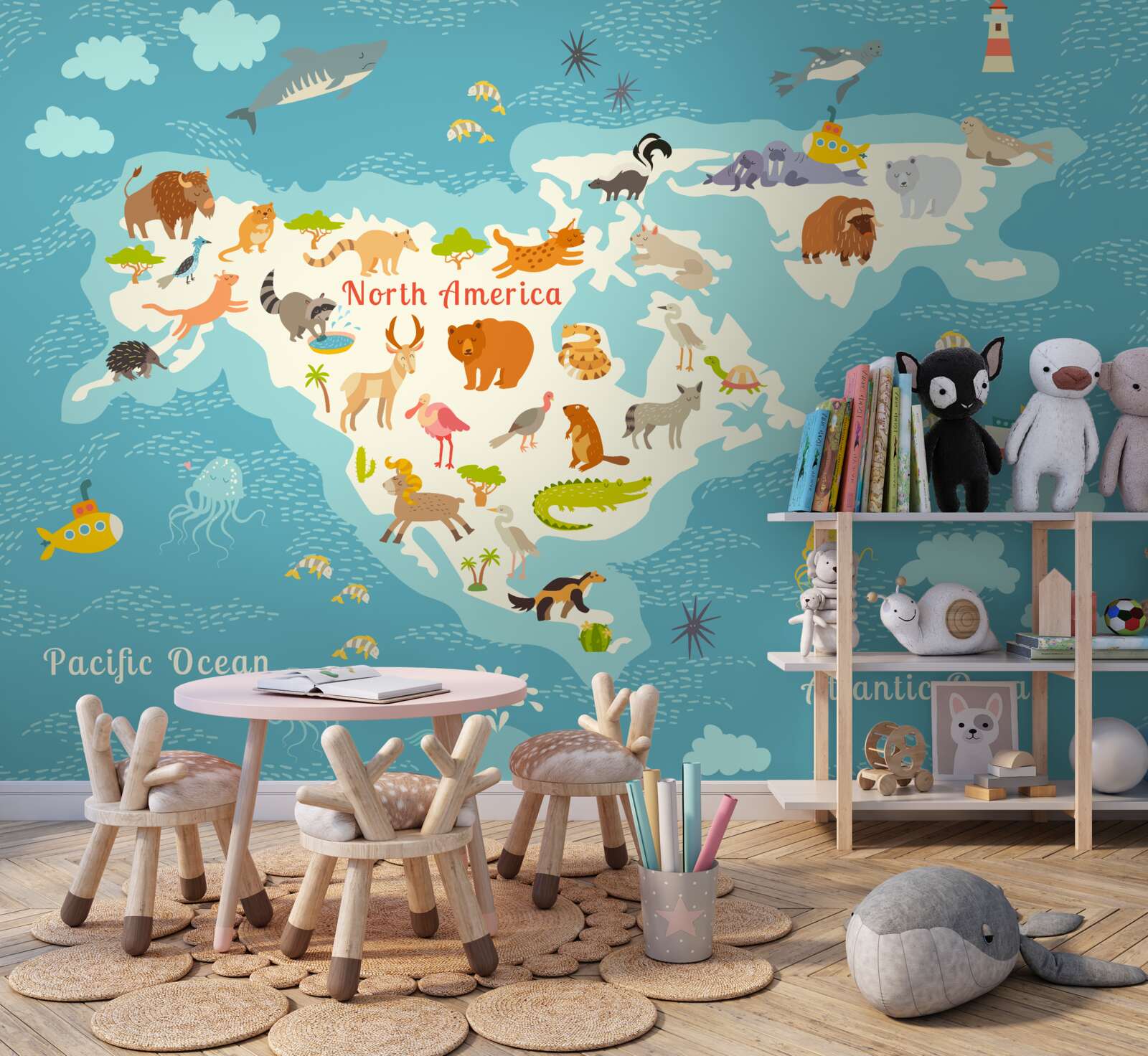 Papier peint carte des peuples d'amérique du nord