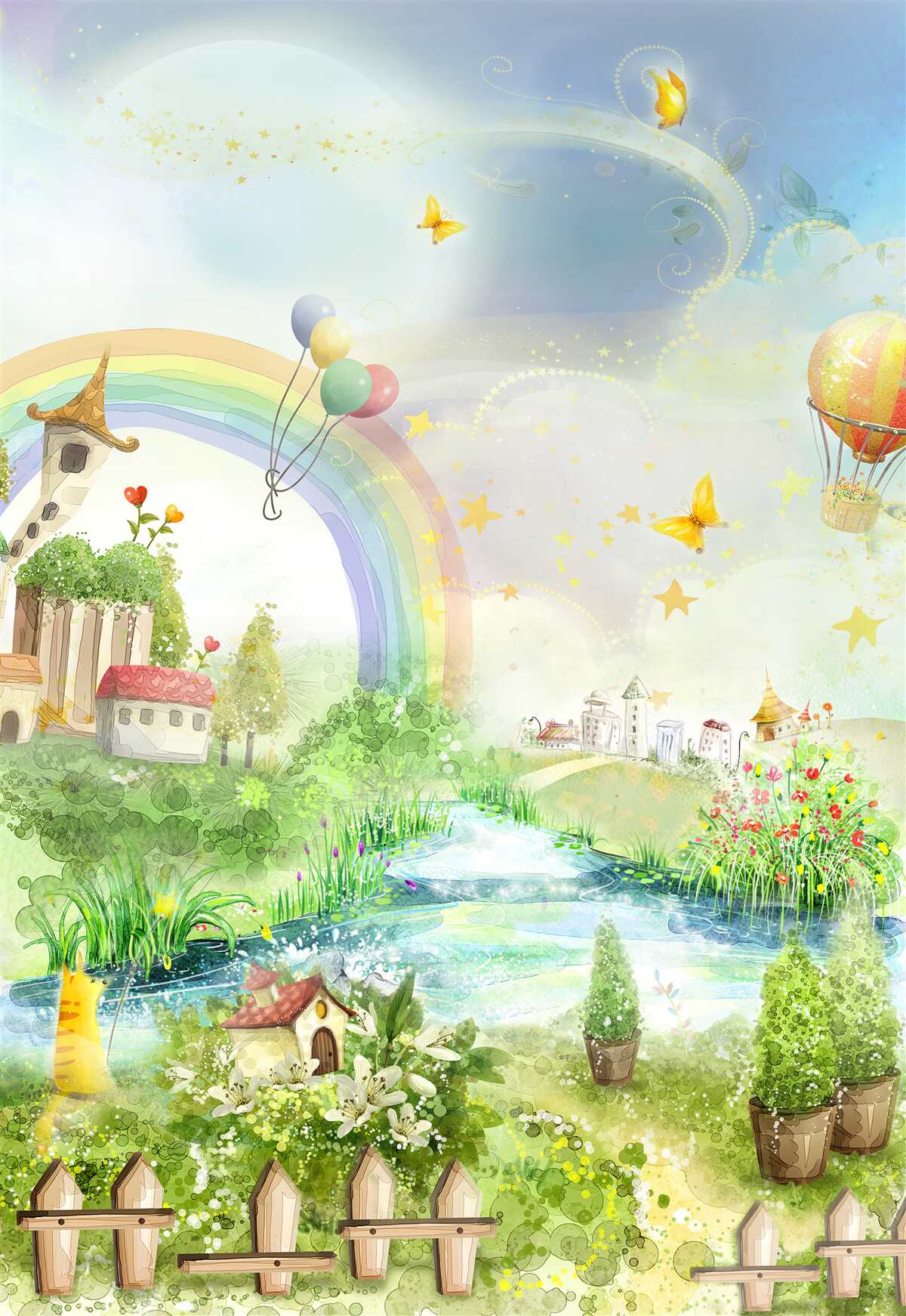 Papier peint Un monde de contes de fées pour les enfants