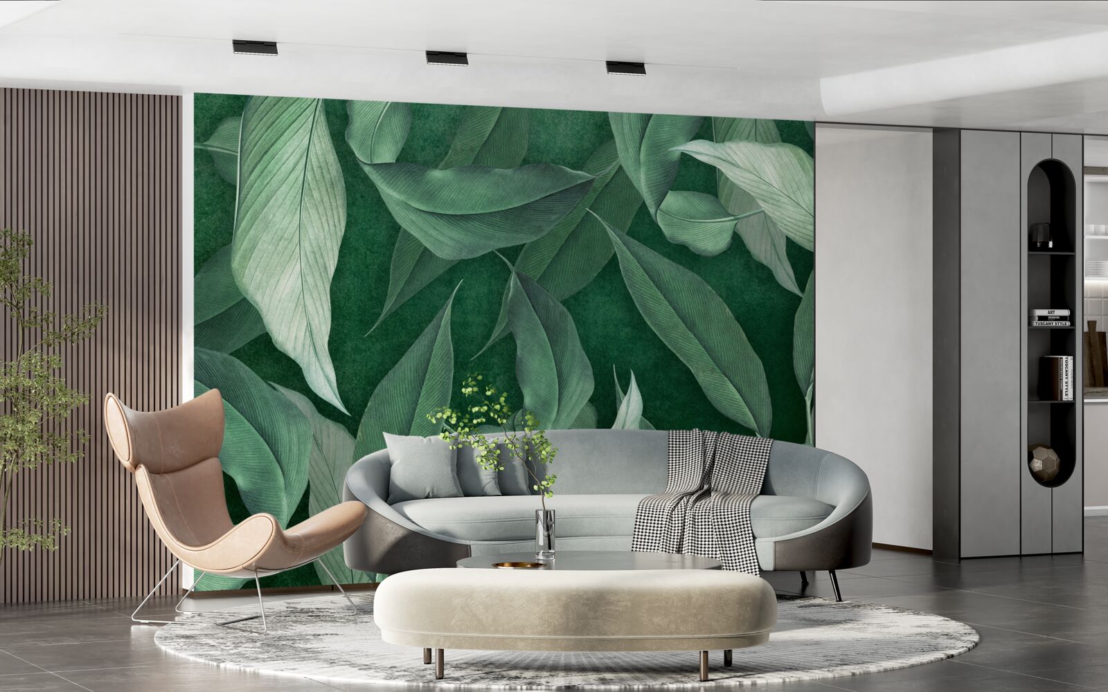 Papier peint les feuilles de la fougère sont vertes