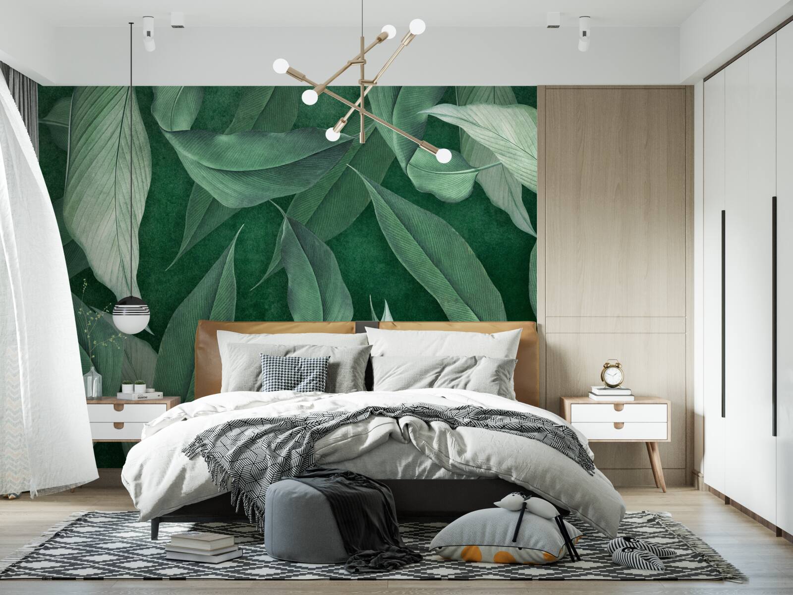 Papier peint les feuilles de la fougère sont vertes