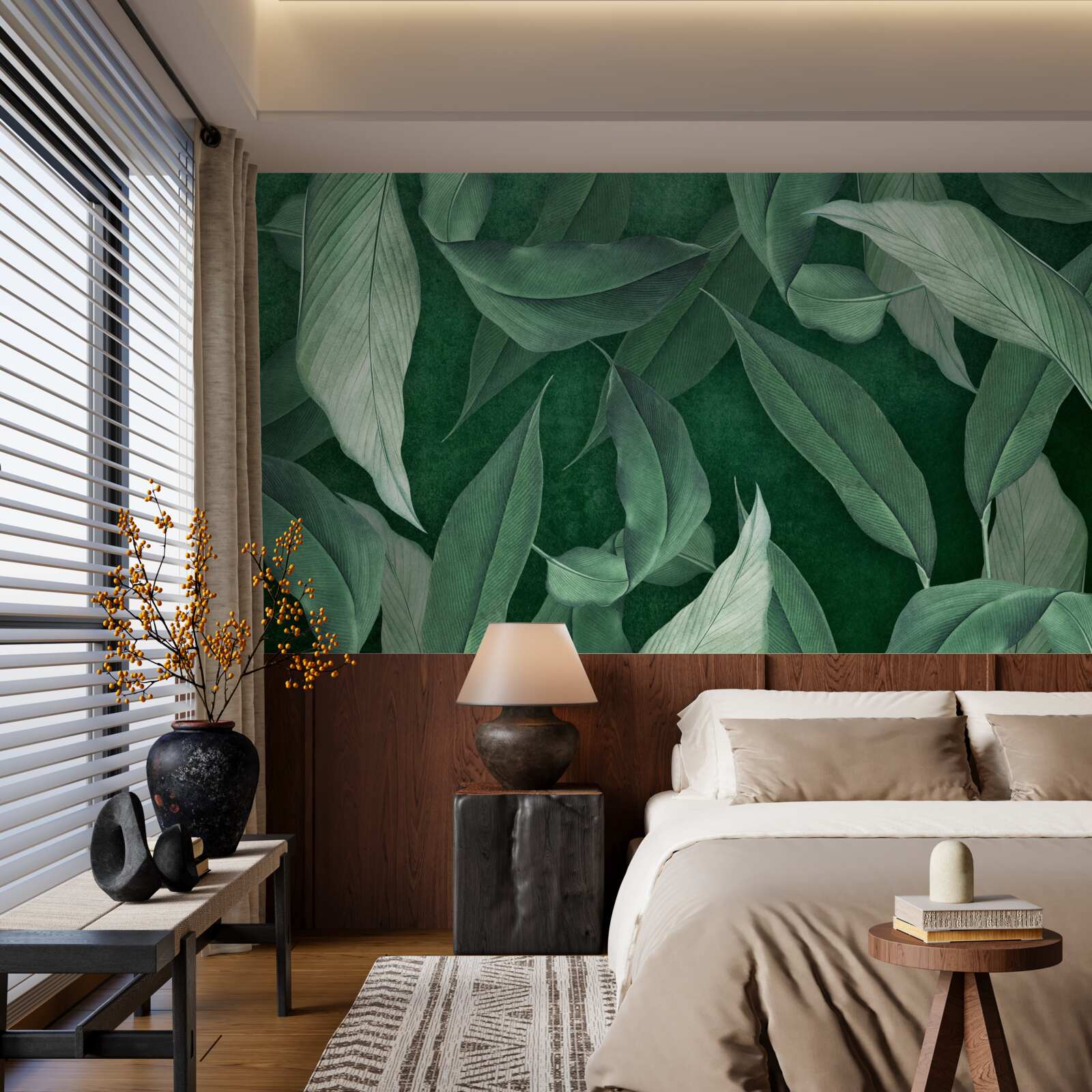 Papier peint les feuilles de la fougère sont vertes