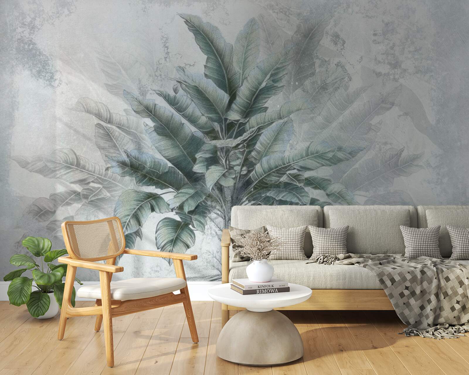 Papier peint un énorme palmier caché dans la brume