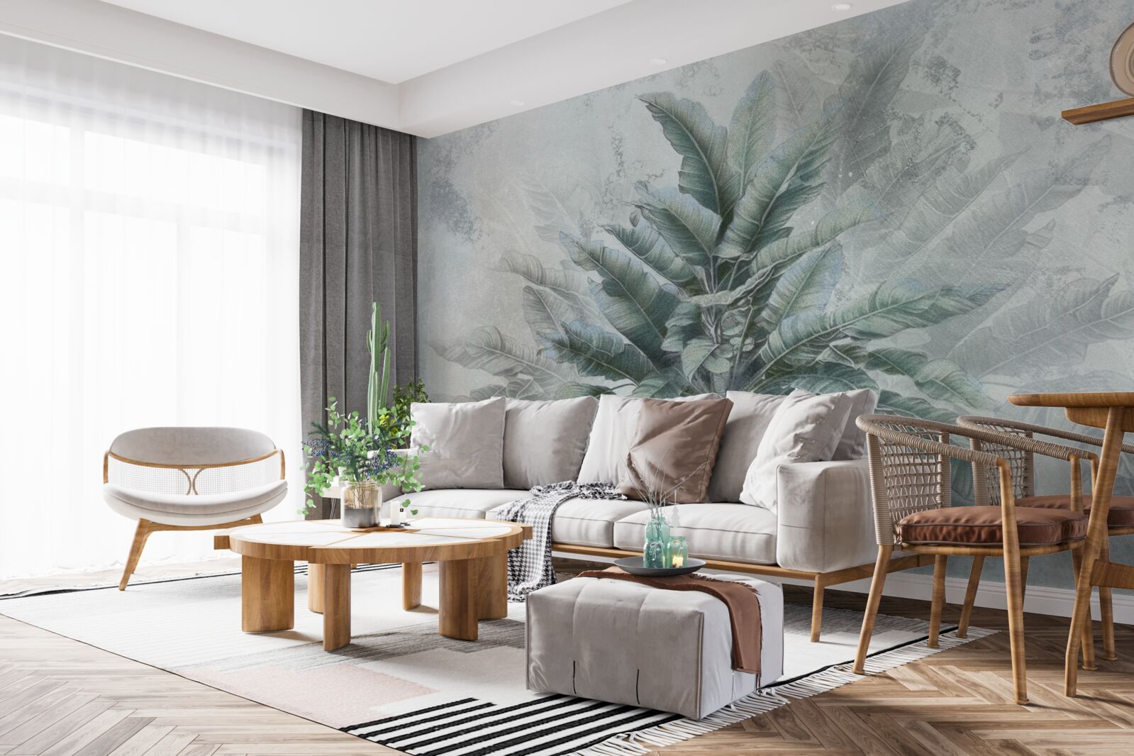 Papier peint un énorme palmier caché dans la brume