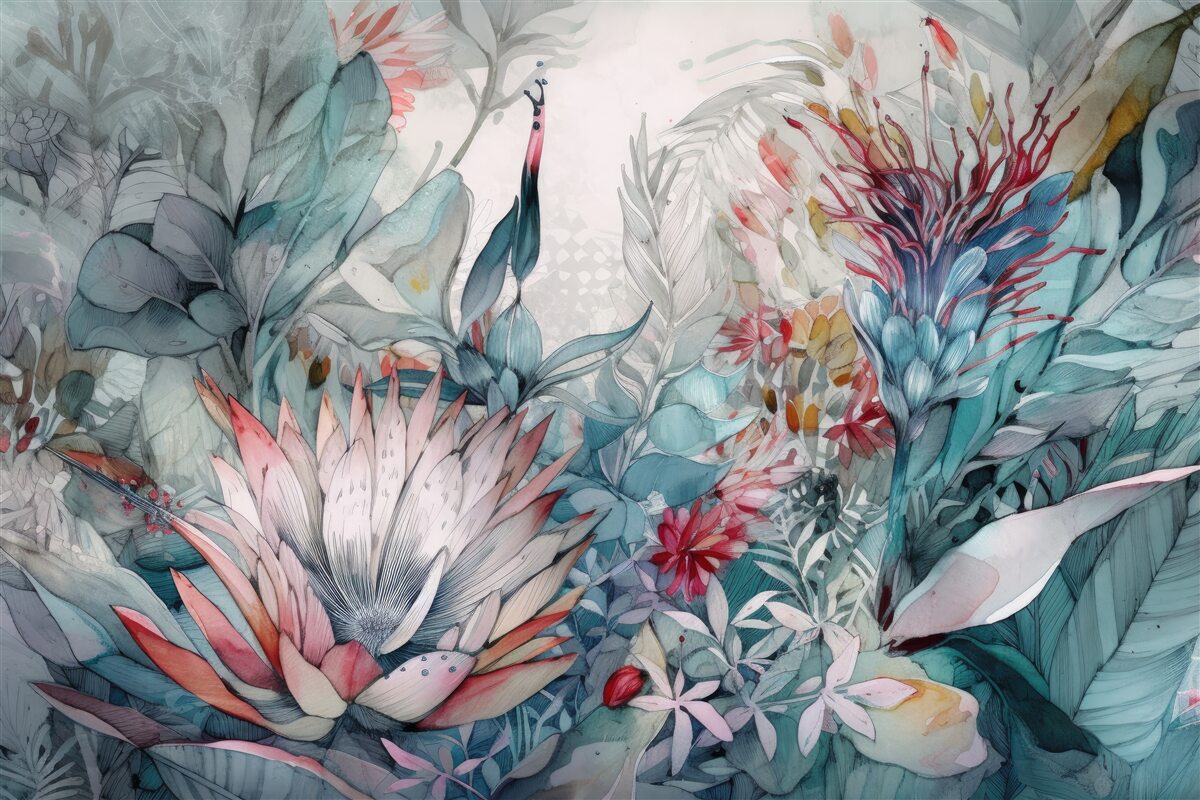 Papier peint les plantes des forêts tropicales