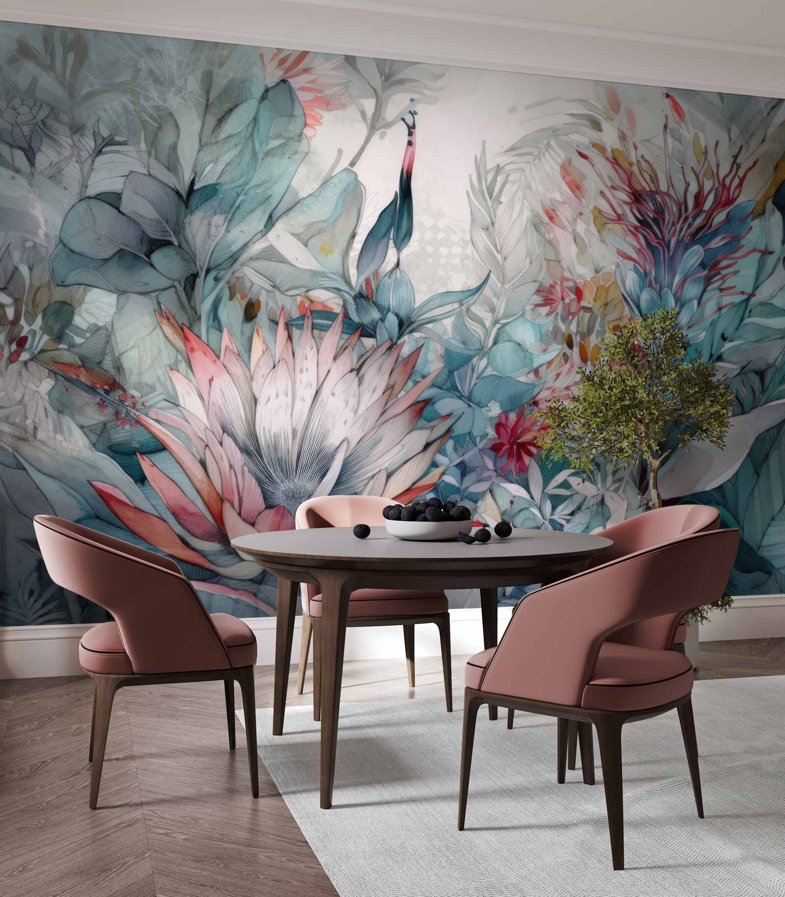 Papier peint les plantes des forêts tropicales