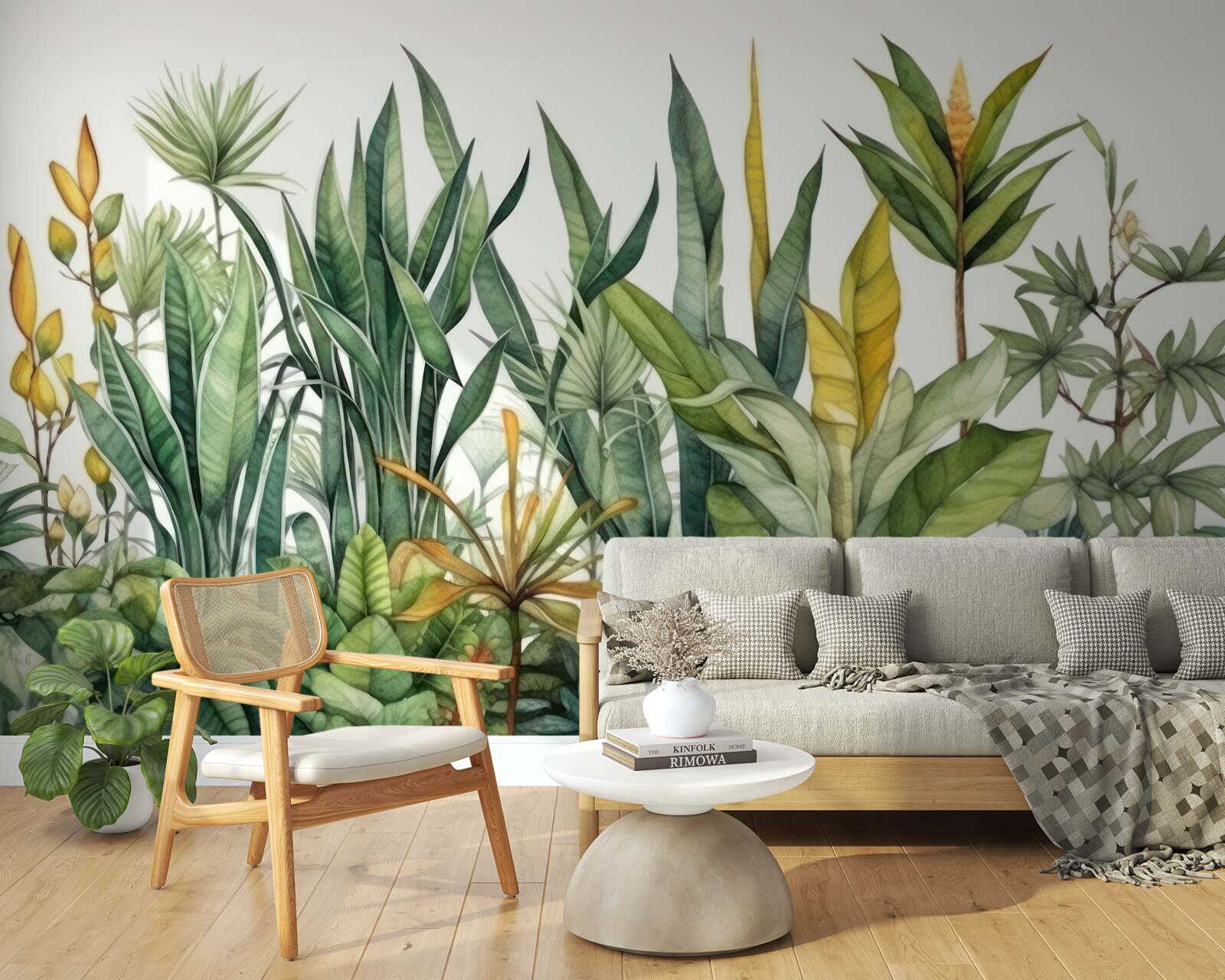 Papier peint de grands palmiers poussent dans la jungle