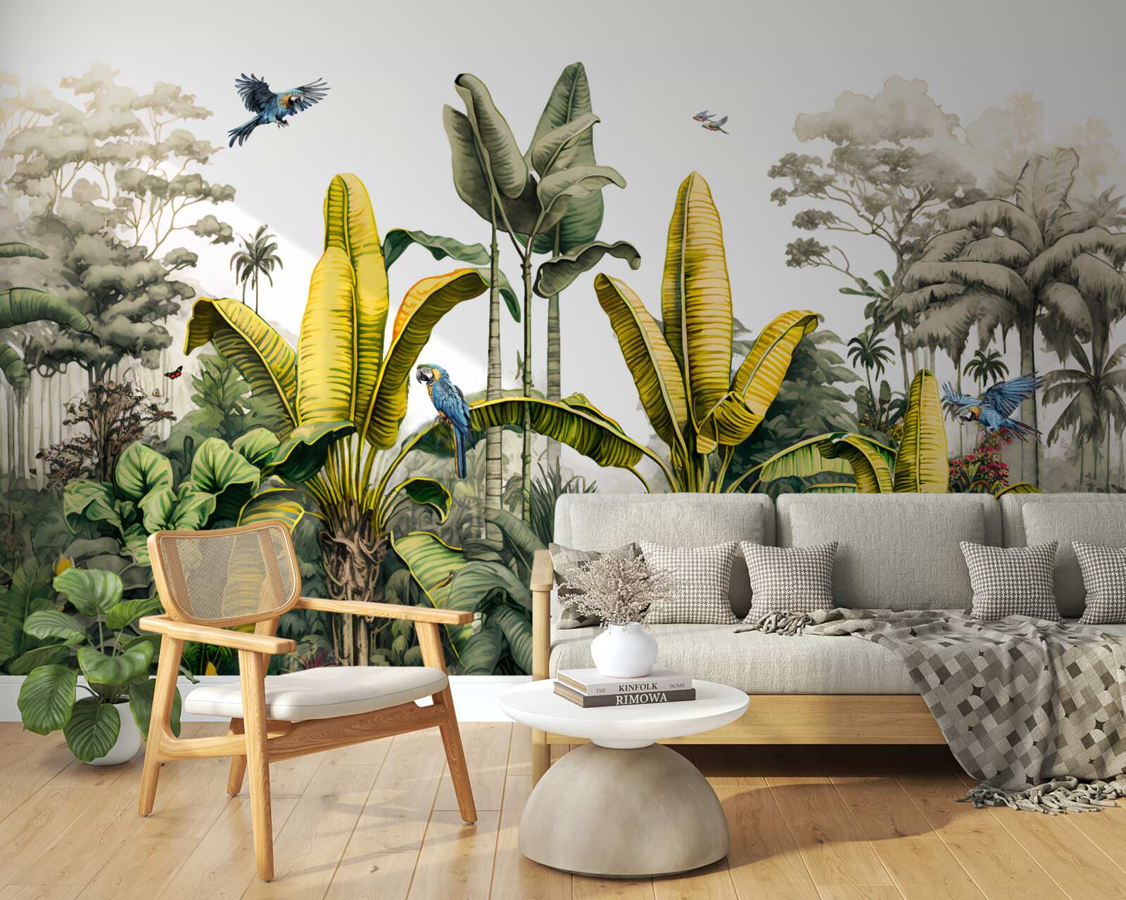 Papier peint les plantes tropicales, y compris les grands palmiers