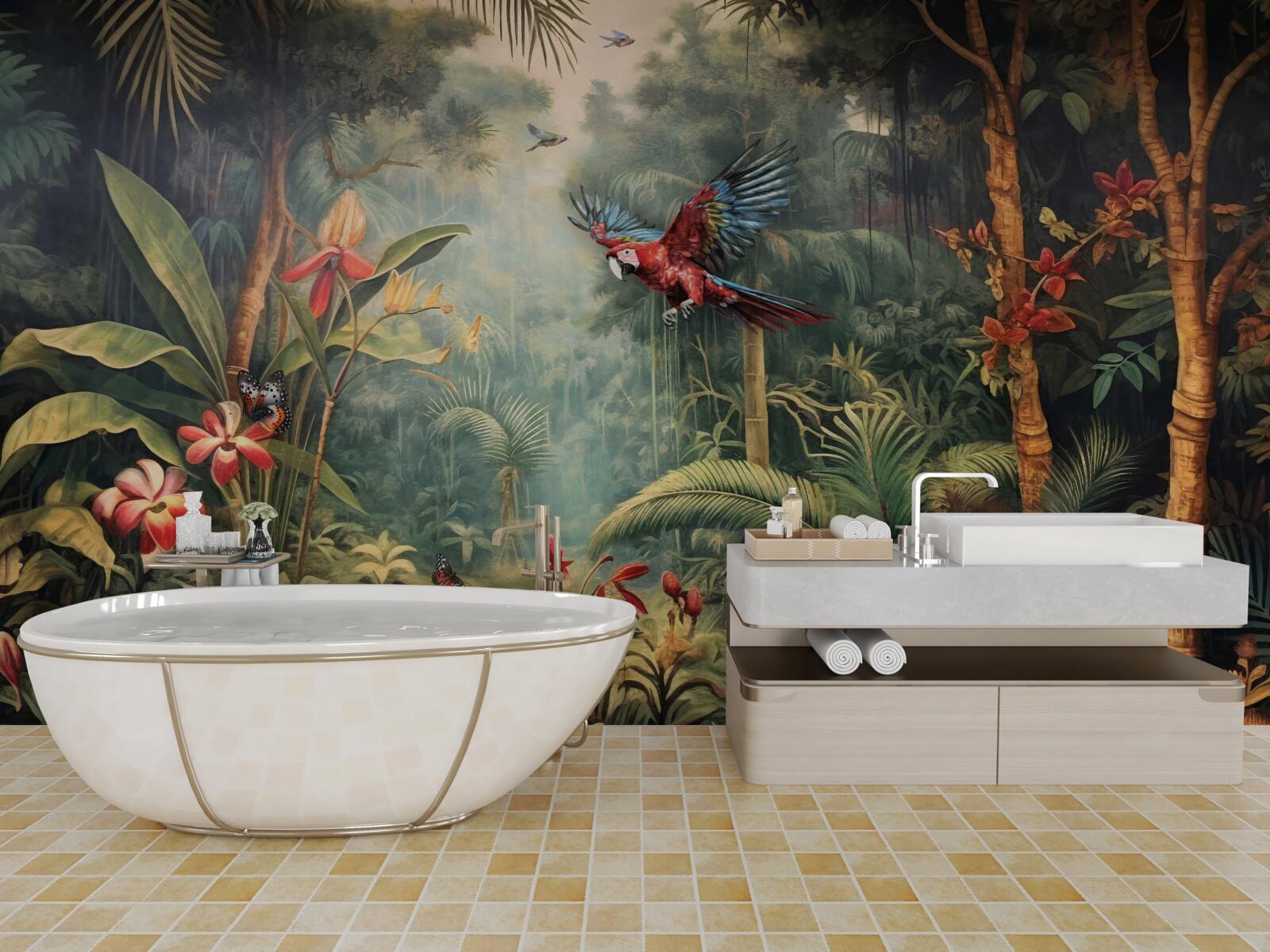 Papier peint habitants de la jungle