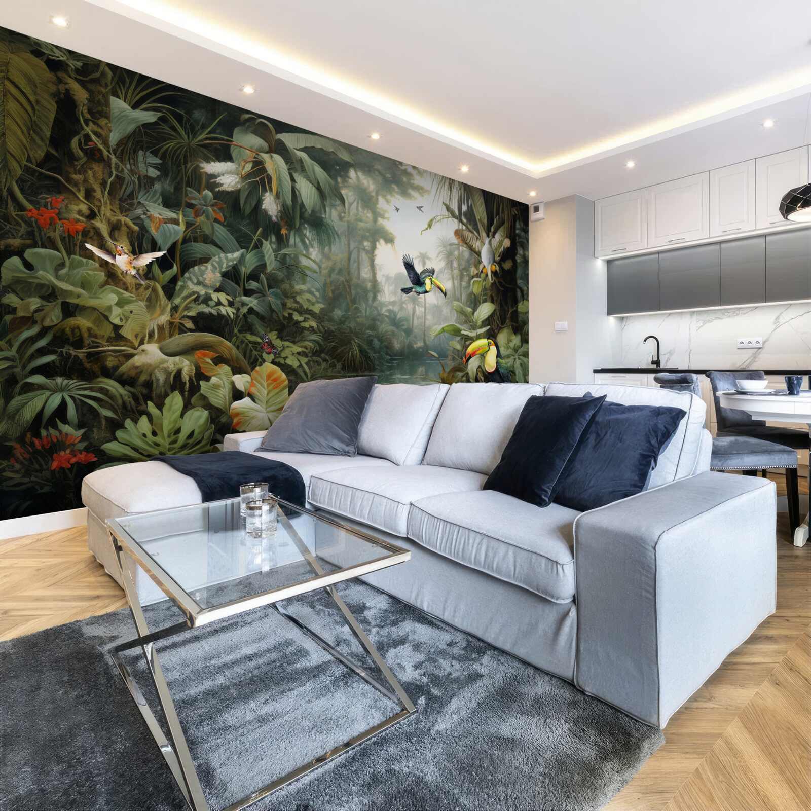 Papier peint maquis tropical près de l'étang