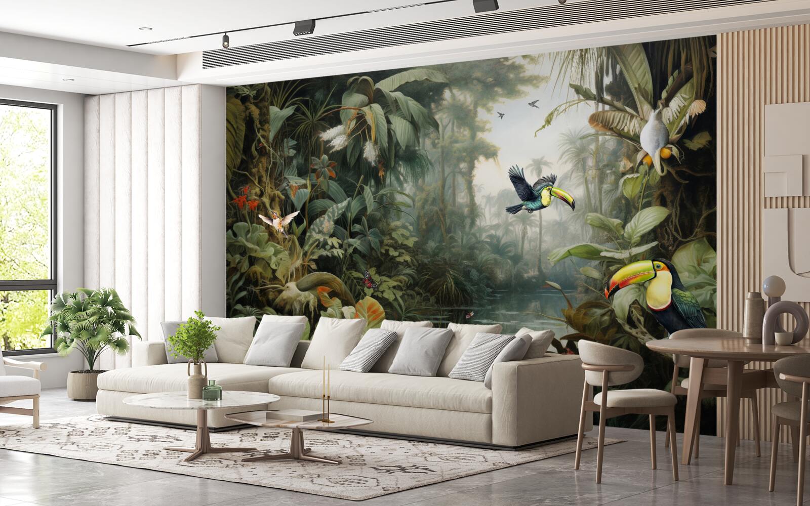 Papier peint maquis tropical près de l'étang