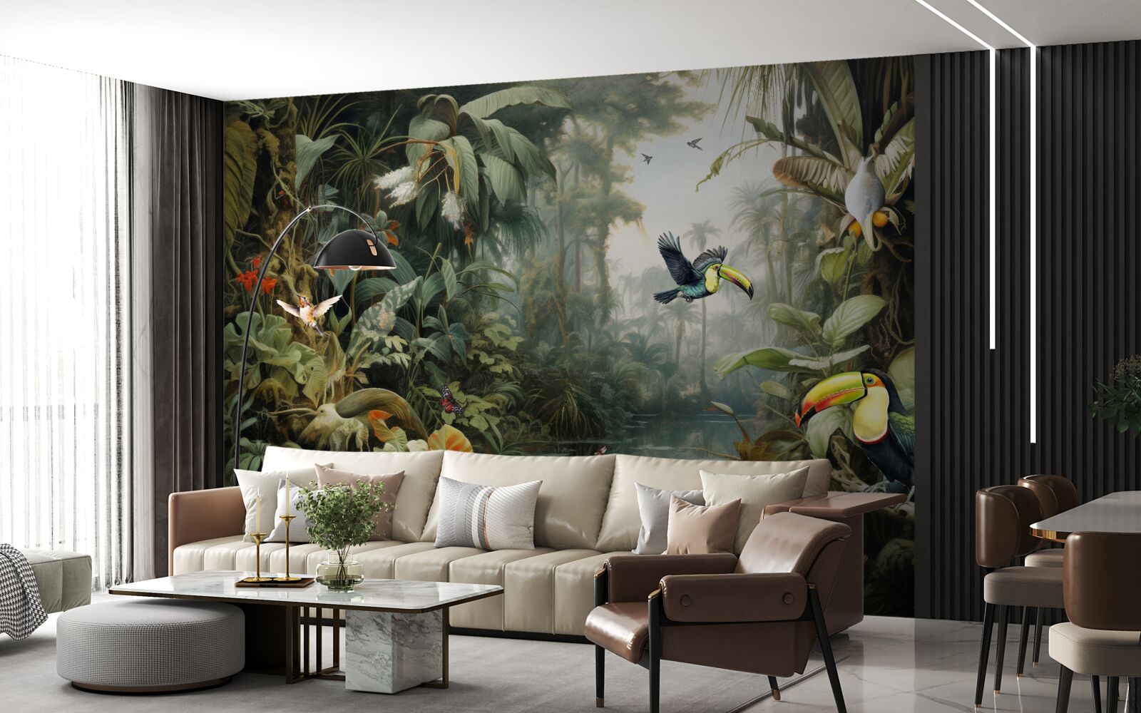 Papier peint maquis tropical près de l'étang