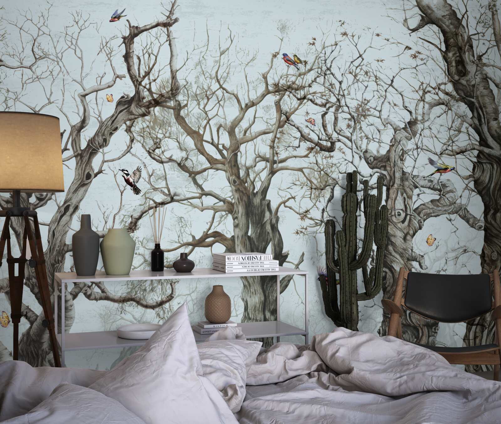 Papier peint les arbres en automne qui ont perdu leurs feuilles