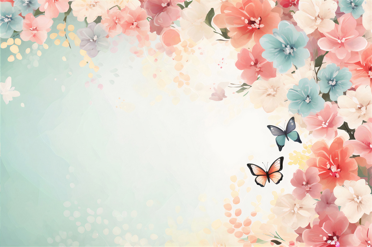 Papier peint compositions florales gracieuses et papillons de nuit