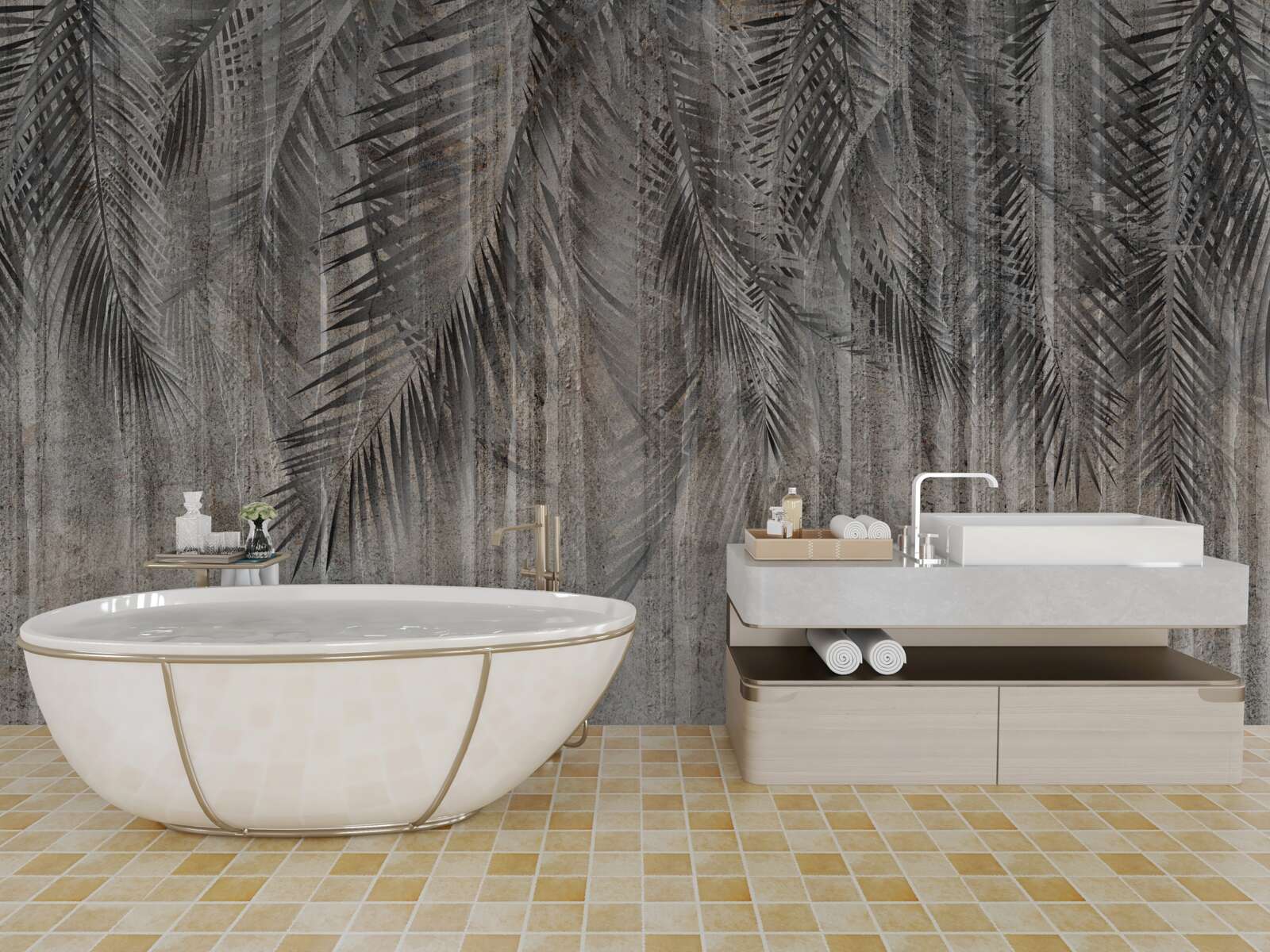 Papier peint chute des feuilles des conifères