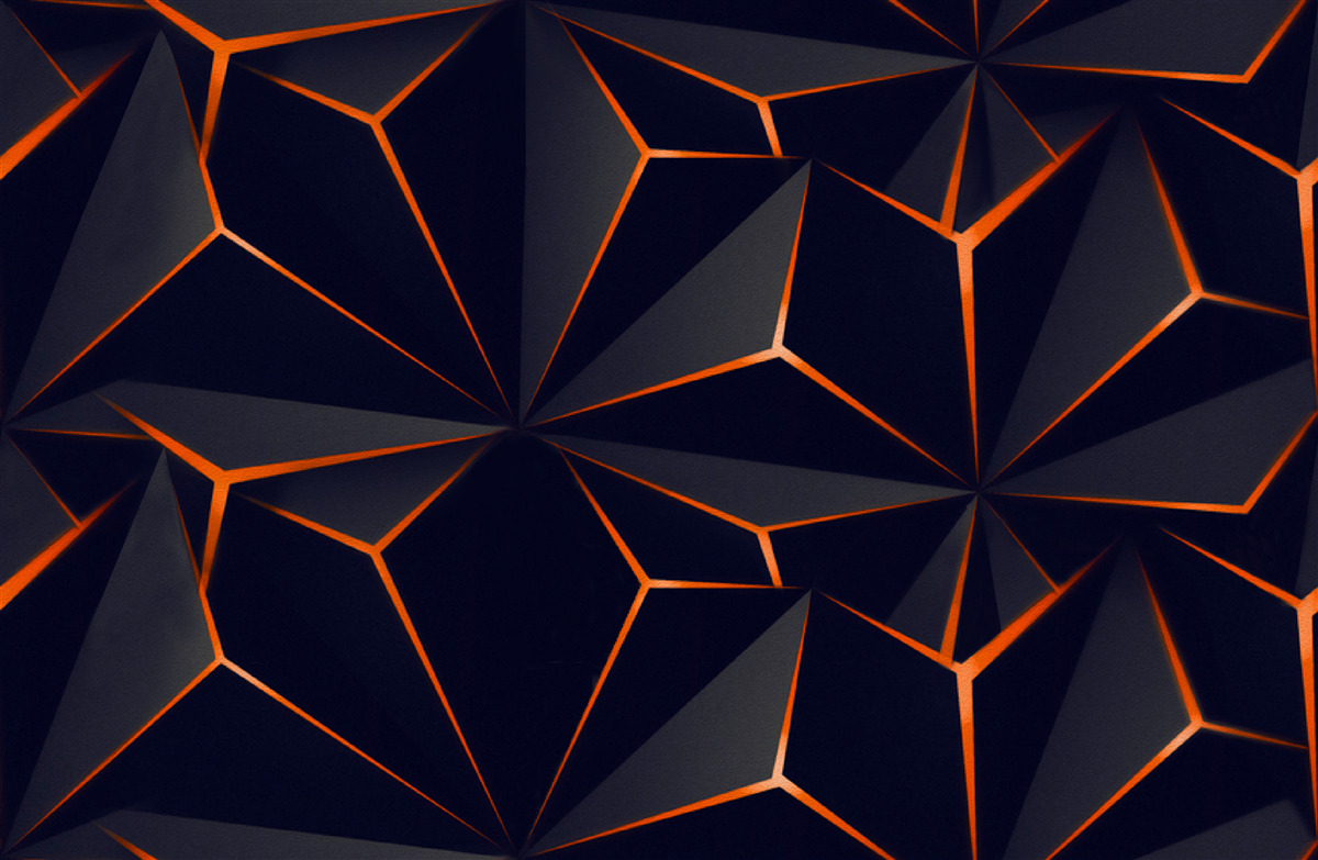 Papier peint les pyramides sont noires avec des arêtes rouges