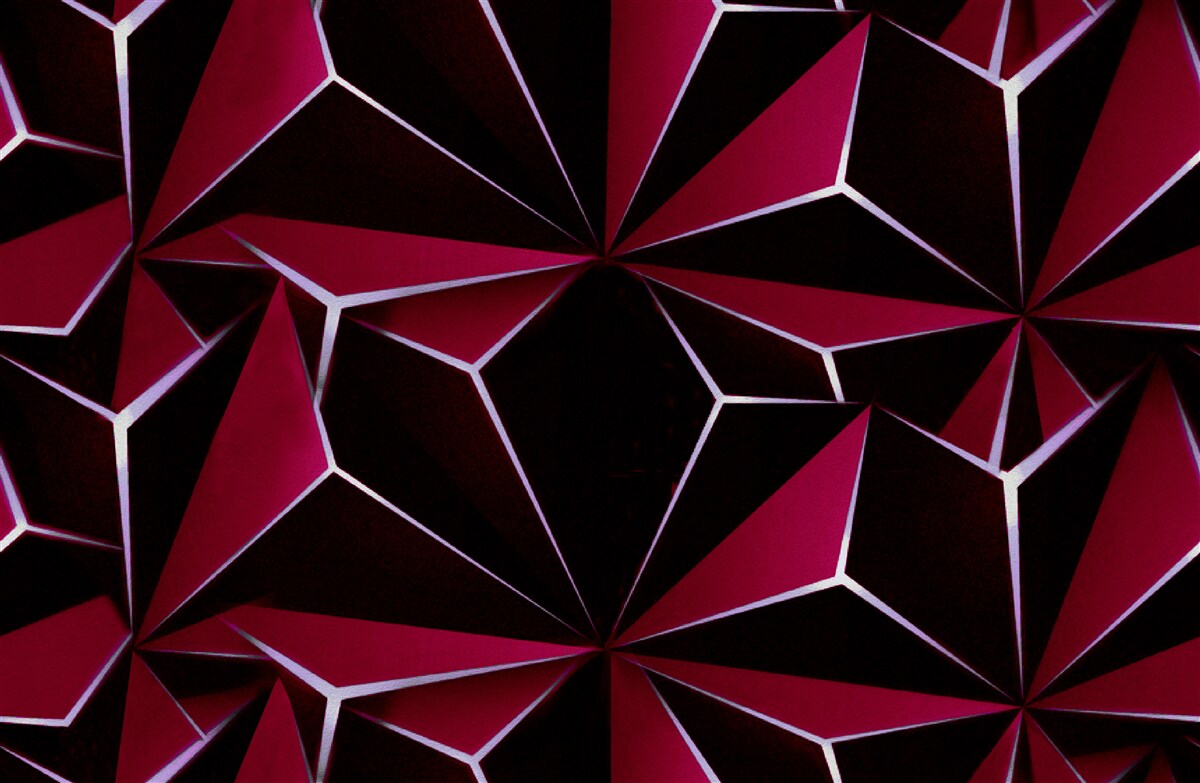 Papier peint pyramides tridimensionnelles bordeaux