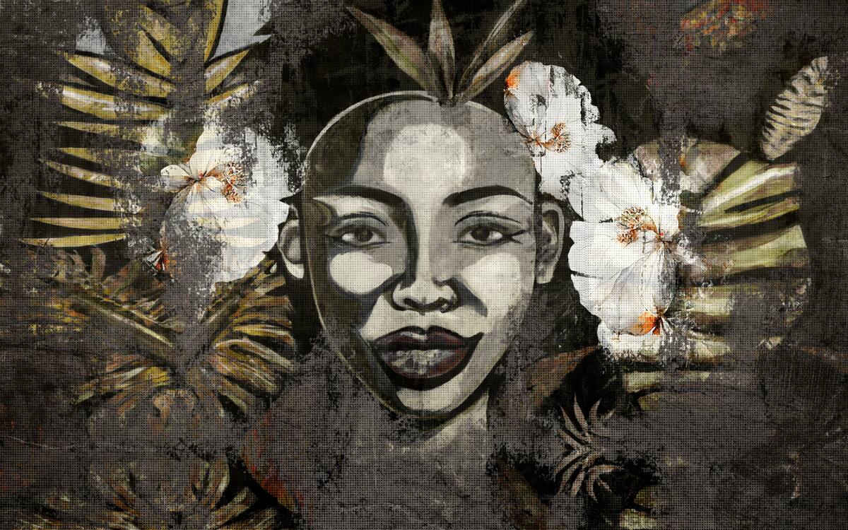 Papier peint Femme africaine dans une forêt tropicale