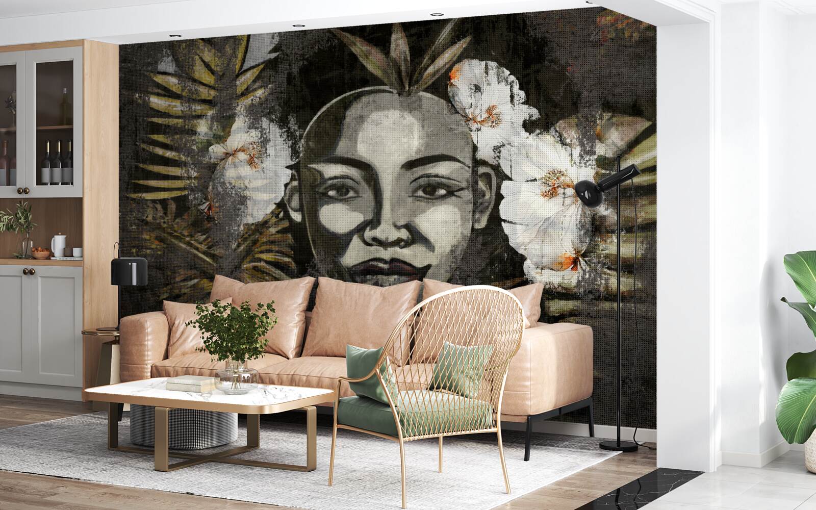 Papier peint Femme africaine dans une forêt tropicale