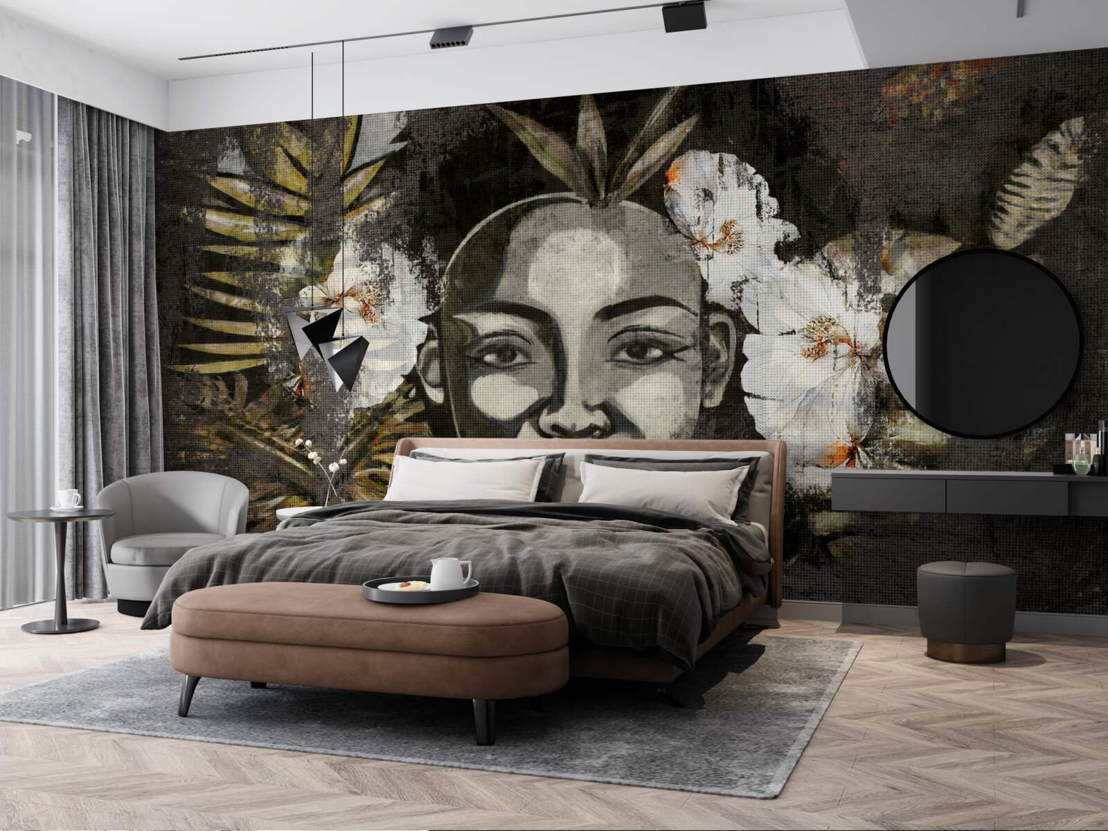 Papier peint Femme africaine dans une forêt tropicale