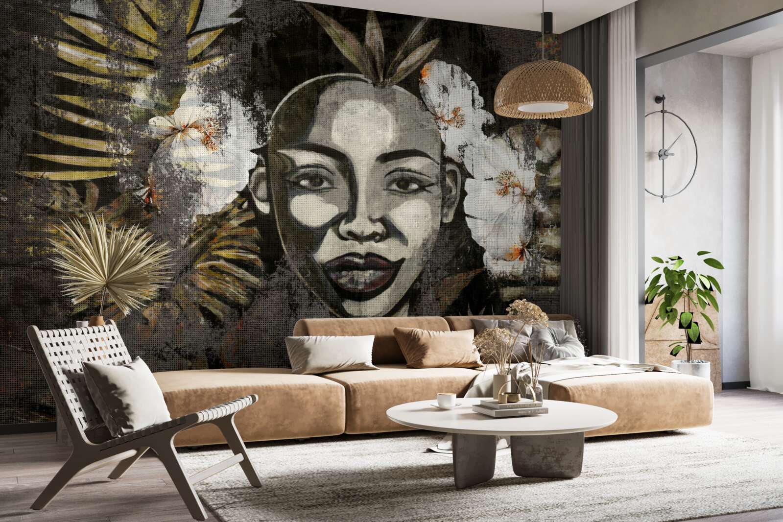 Papier peint Femme africaine dans une forêt tropicale