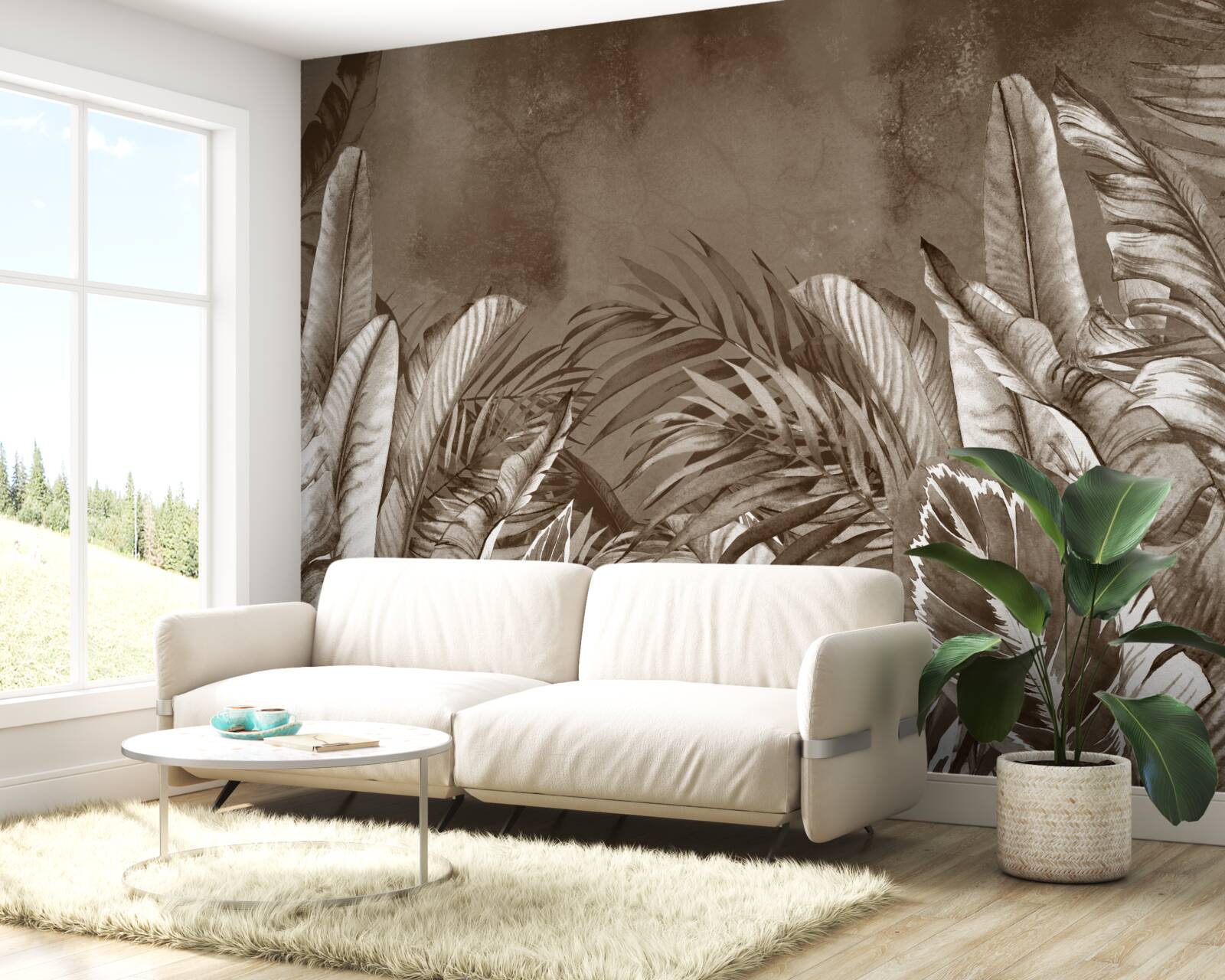 Papier peint forêt tropicale attendant la pluie