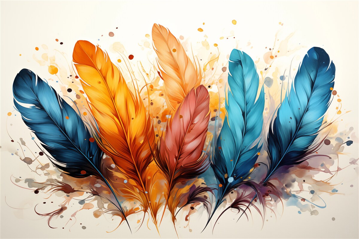 Papier peint plumes duveteuses dans les tons d'automne