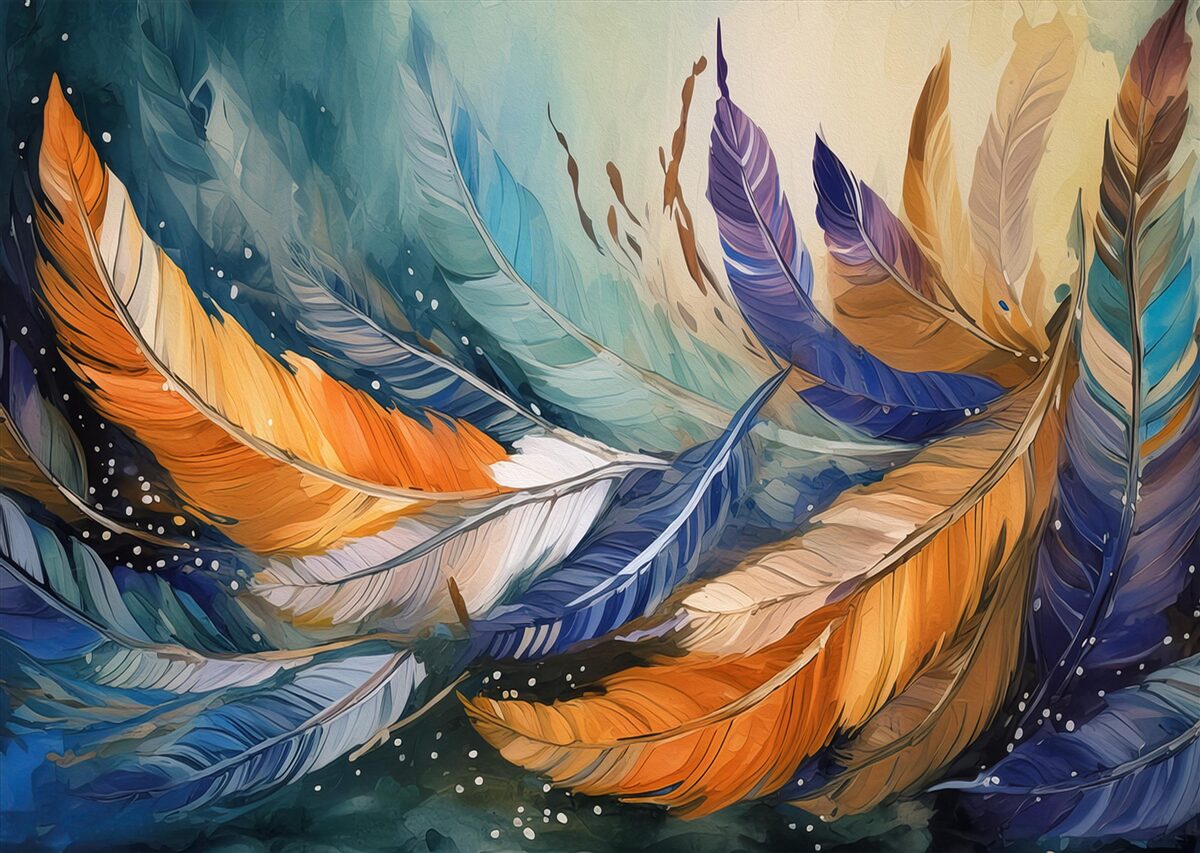 Papier peint les feuilles d'automne lumineuses dansent dans le vent