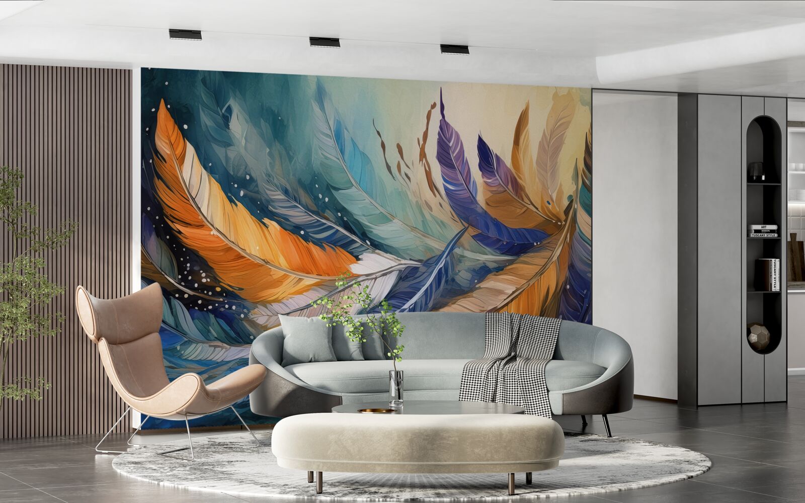 Papier peint les feuilles d'automne lumineuses dansent dans le vent