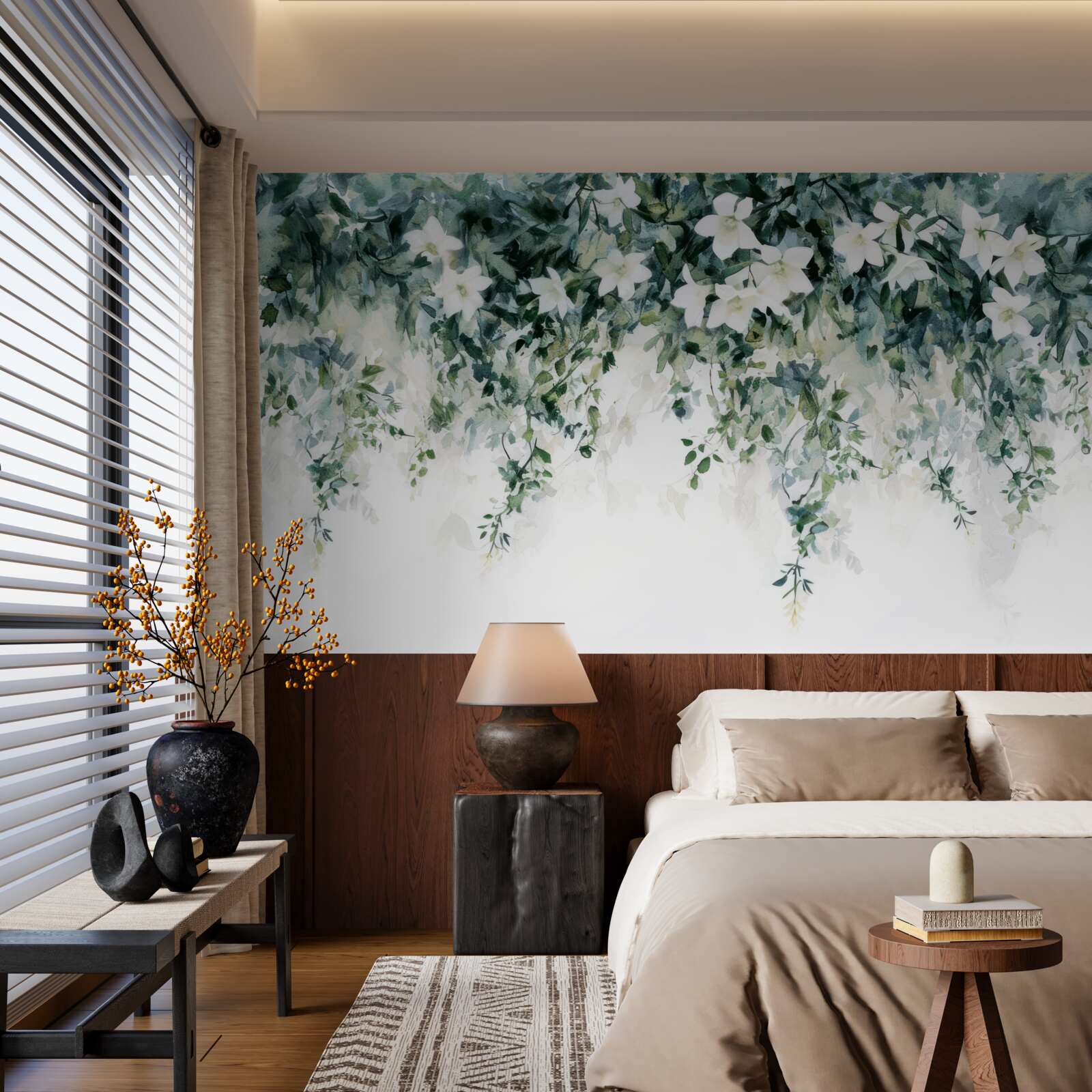 Papier peint jasmin blanc en fleur