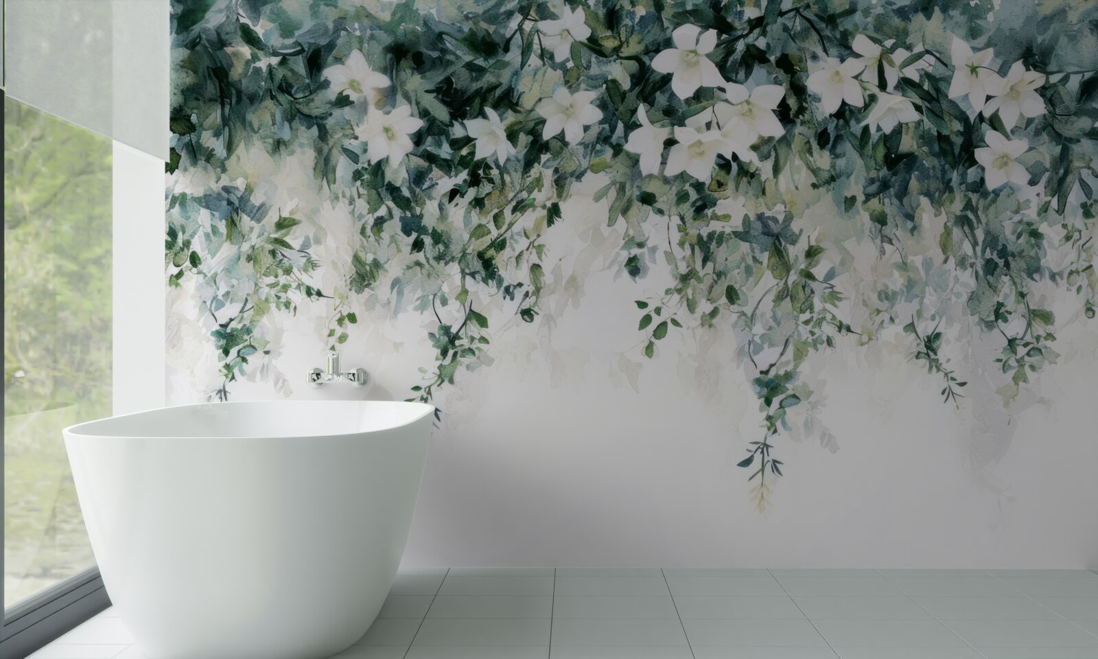 Papier peint jasmin blanc en fleur