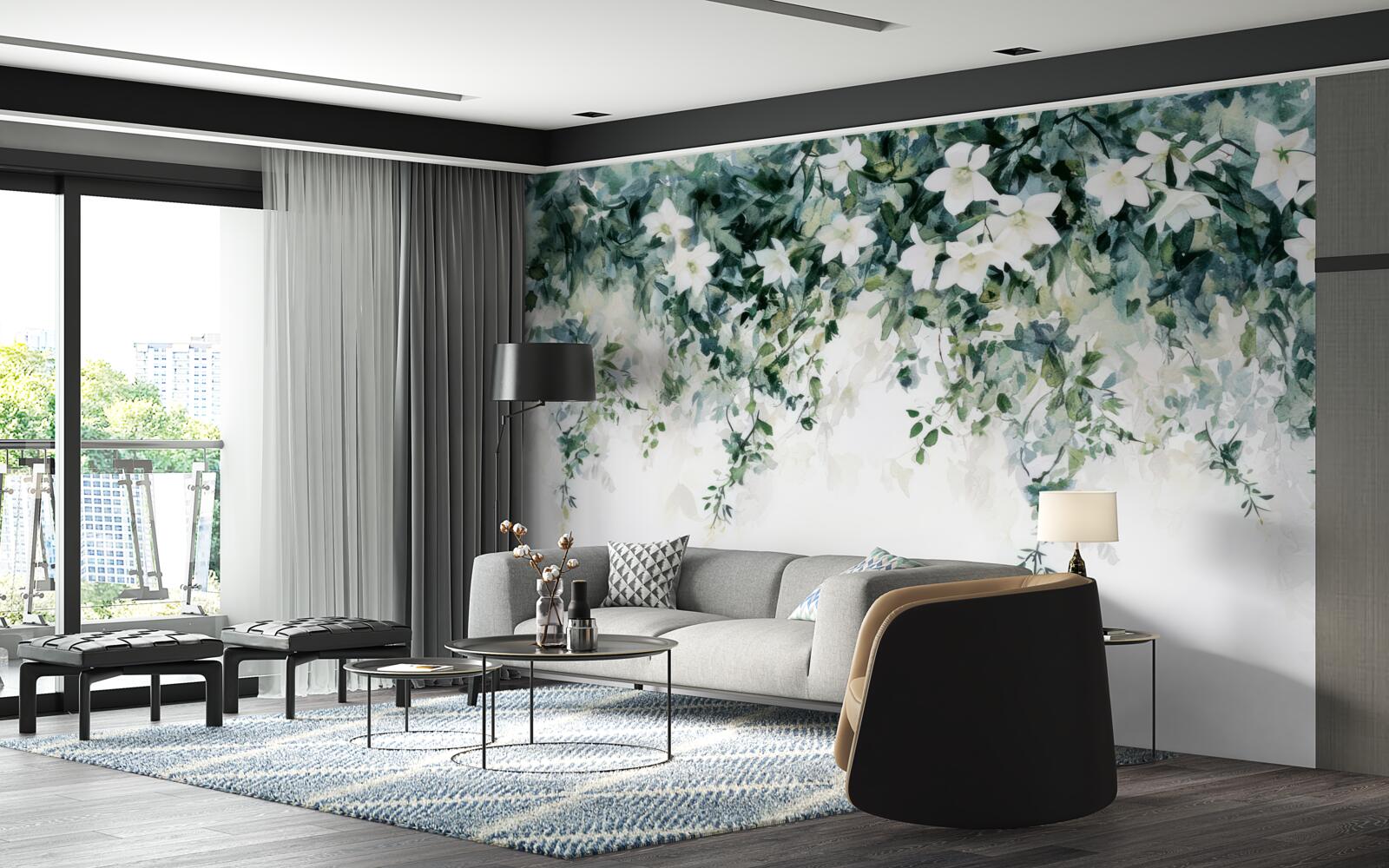 Papier peint jasmin blanc en fleur